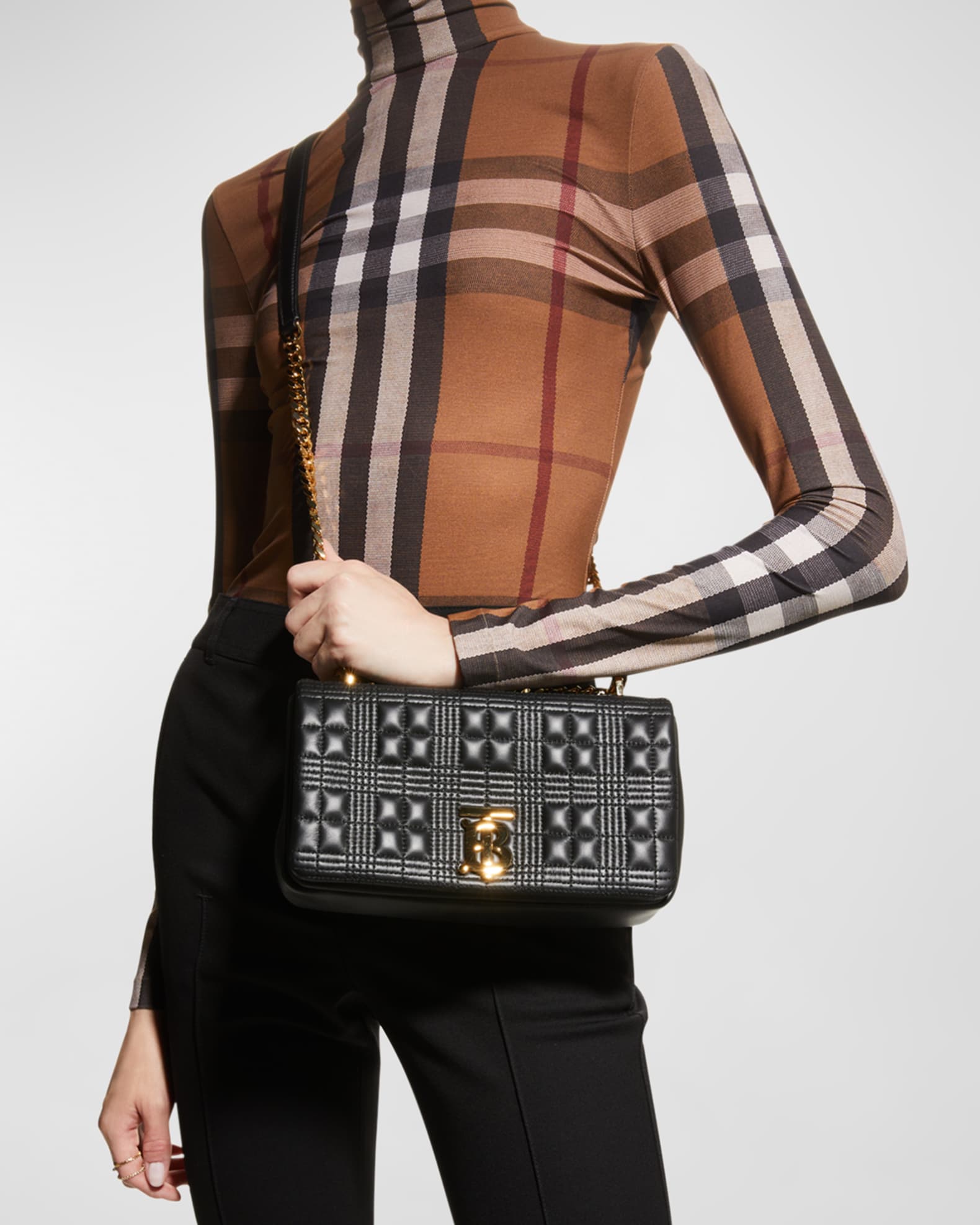 Burberry Small TB Soft Crossbody Bag, Black Neiman Marcus