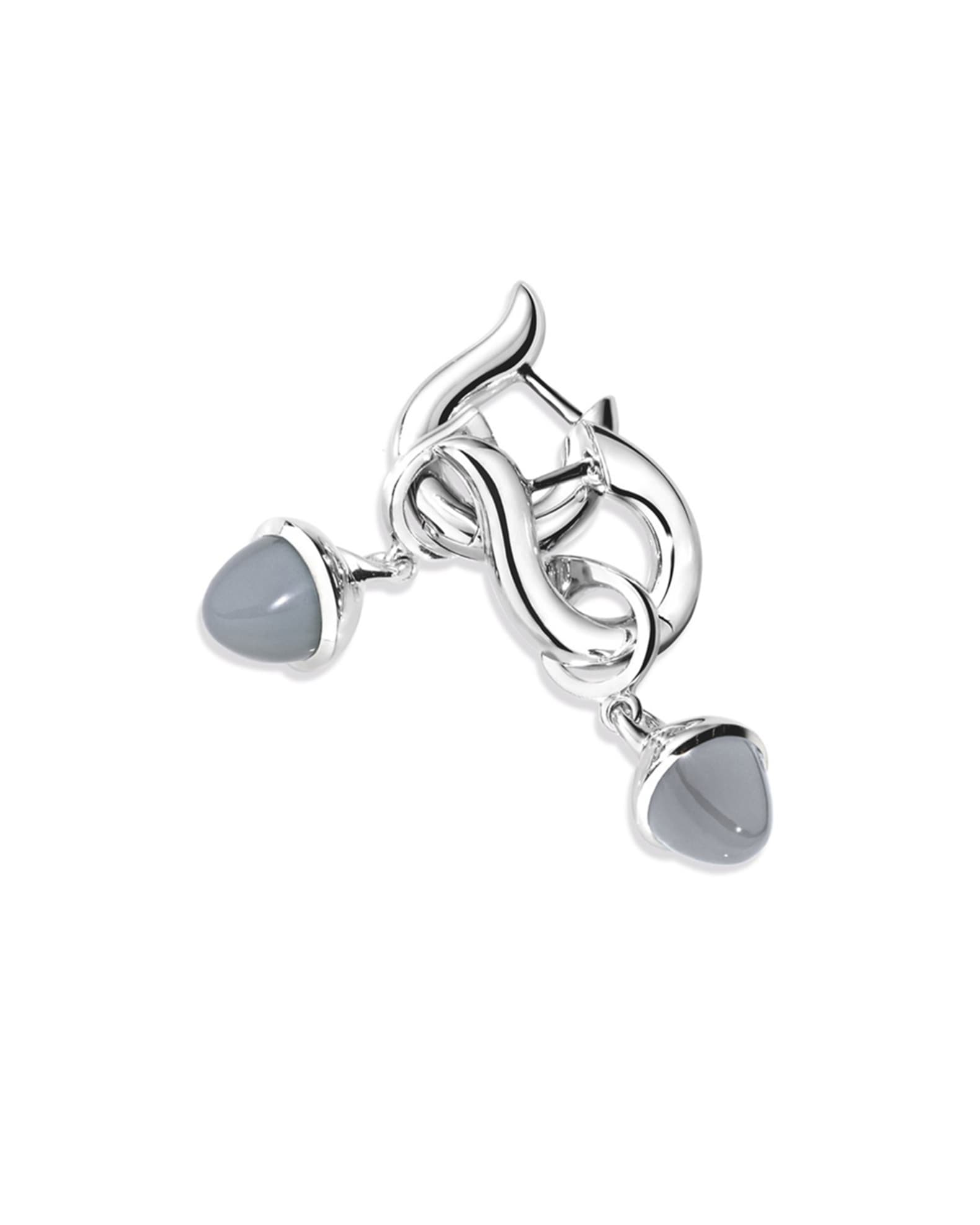 Signature 18k White Gold Medium Hoop Earrings 1