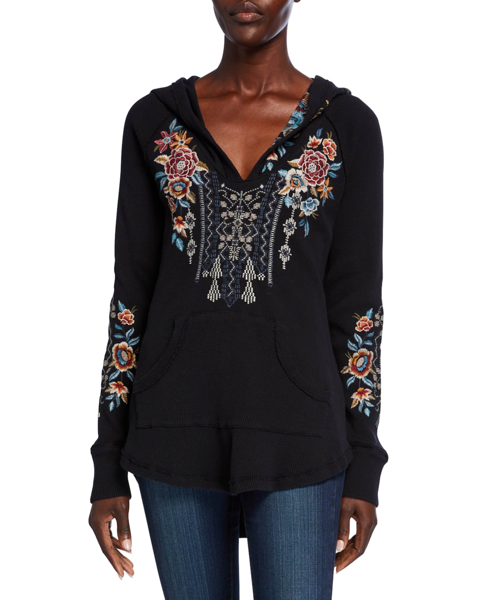 Plus Size Embroidered Cotton Thermal Sweatshirt 0