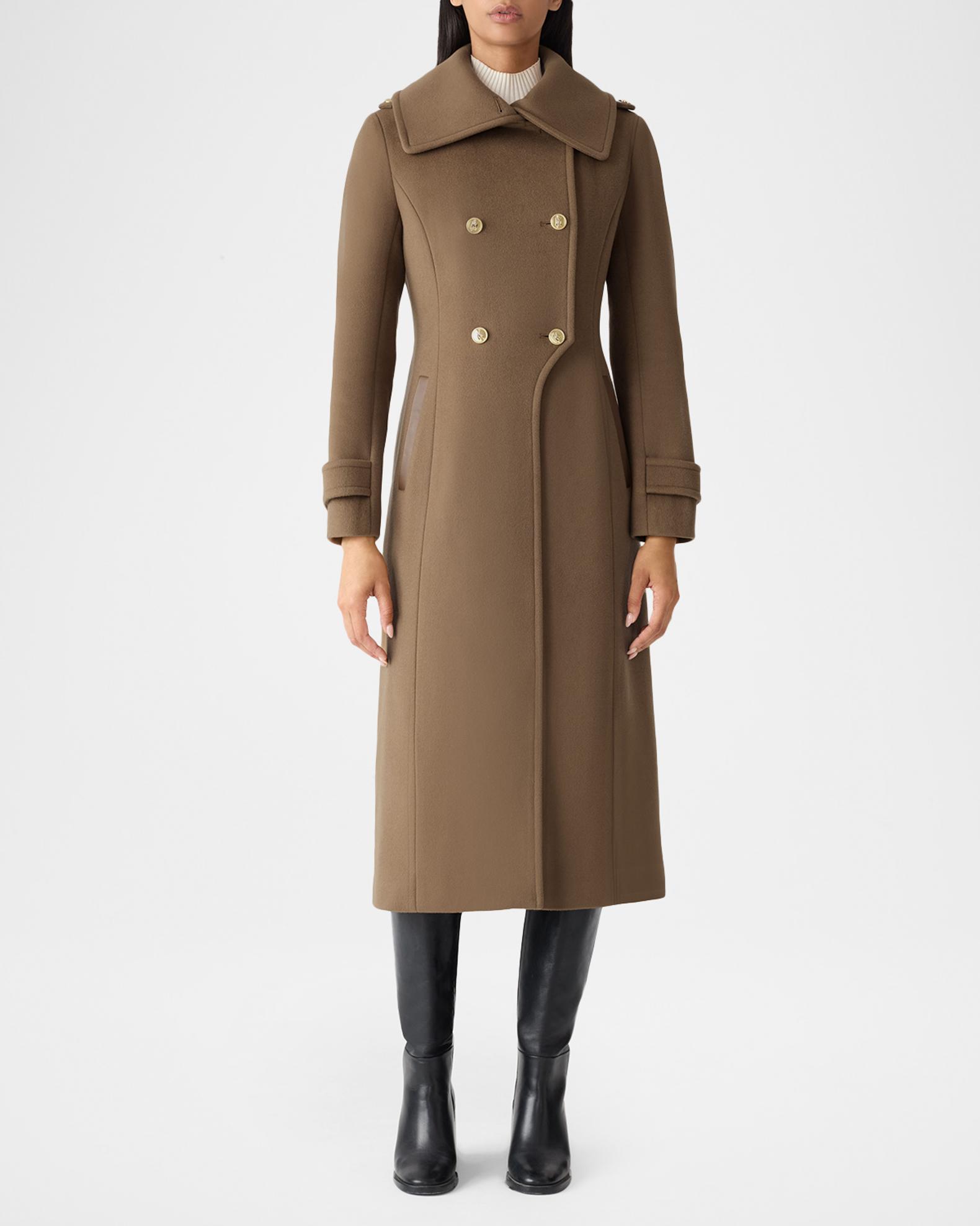 Mackage Elodie Double-Breasted Sparkly Long Coat | Neiman Marcus