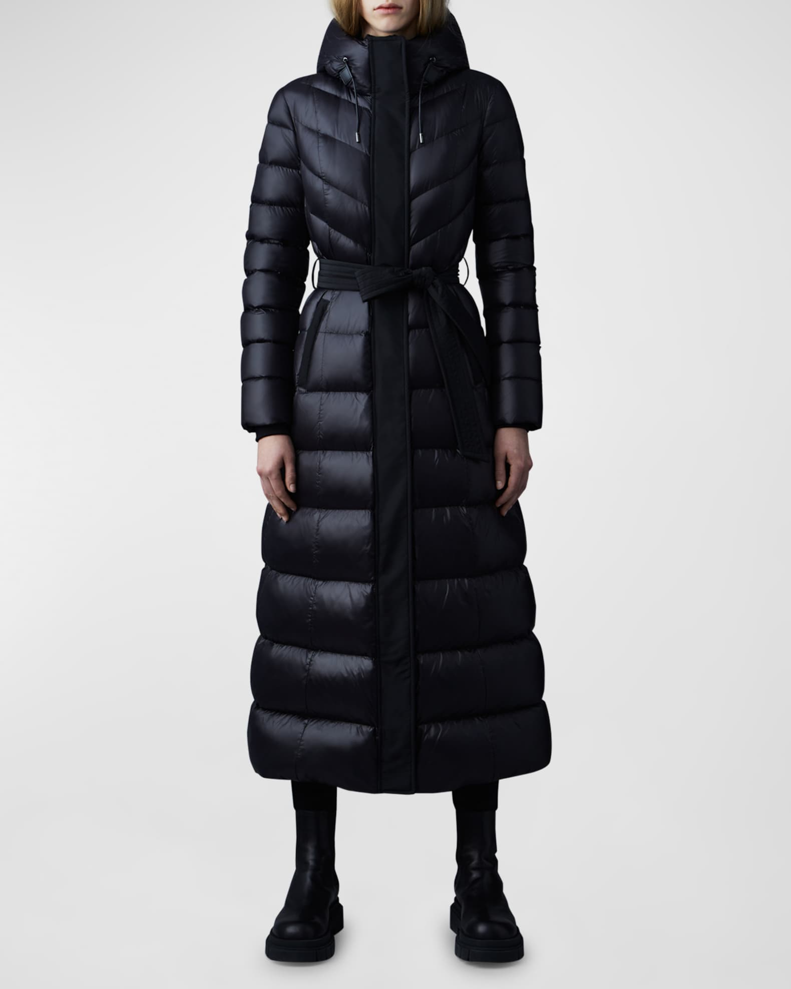 Mackage Calina Zip-Front A-Line Down Coat | Neiman Marcus