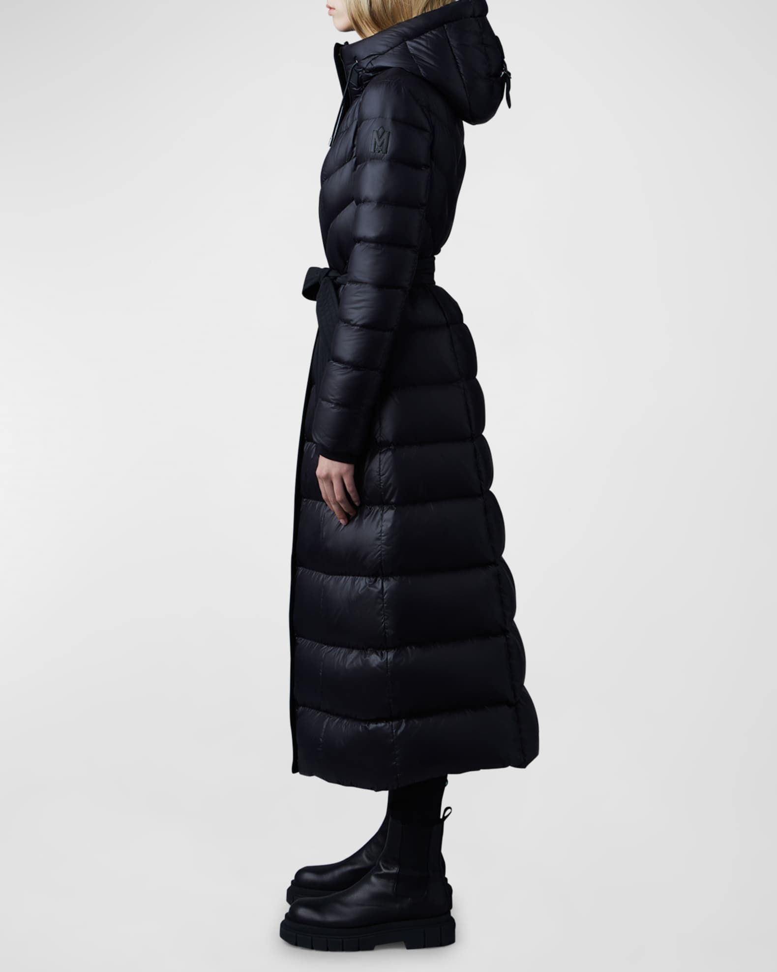 Mackage Calina Zip-Front A-Line Down Coat | Neiman Marcus