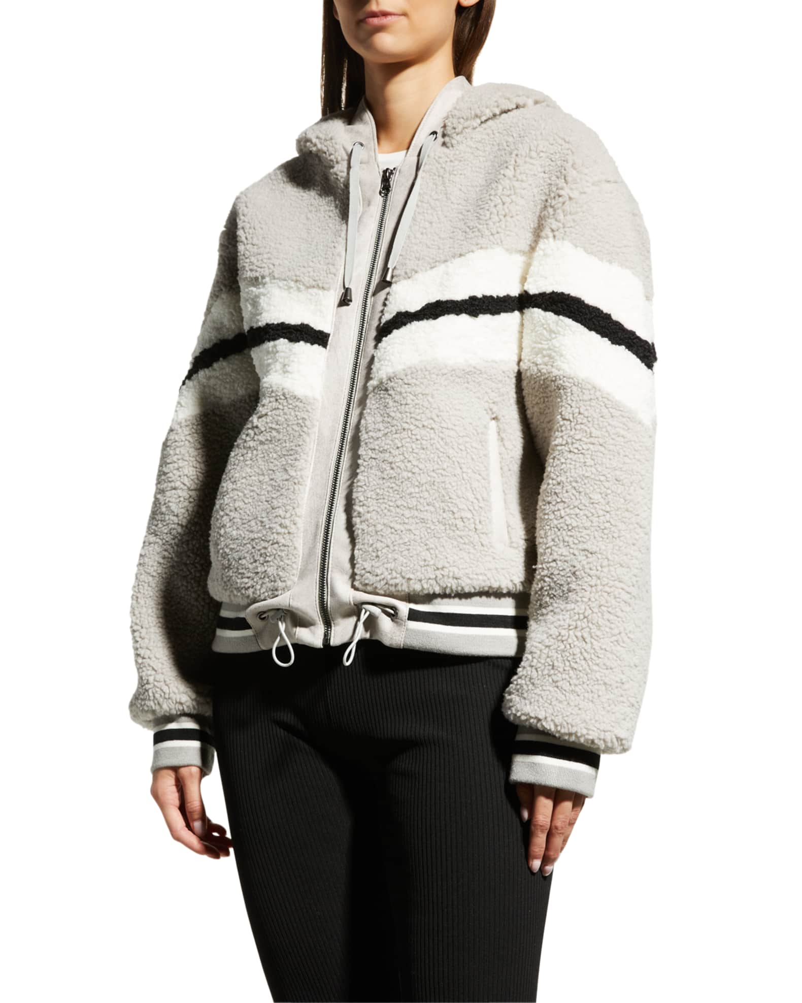 Faux-Fur Cropped Hoodie