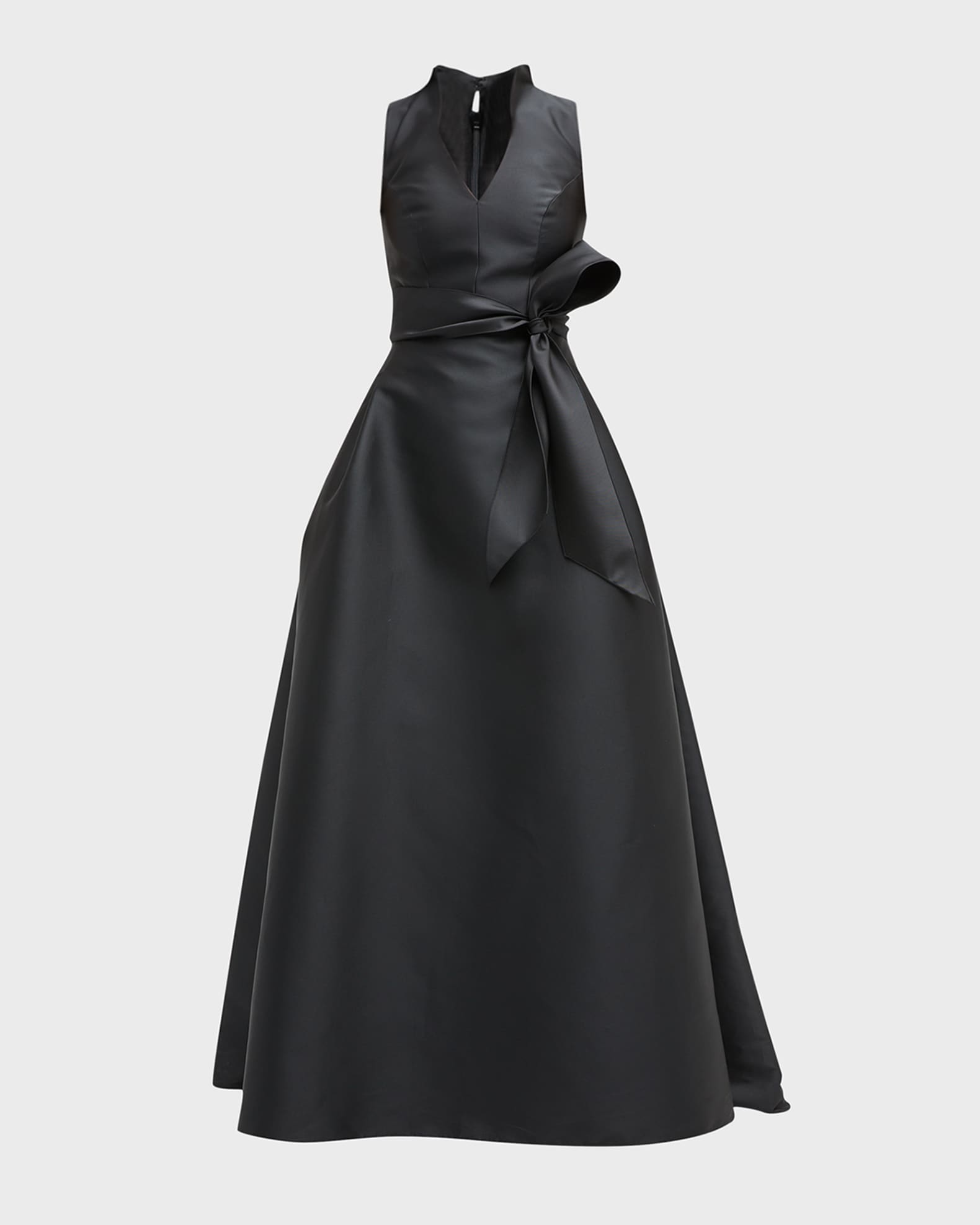 Satin V-Neck Gown 1