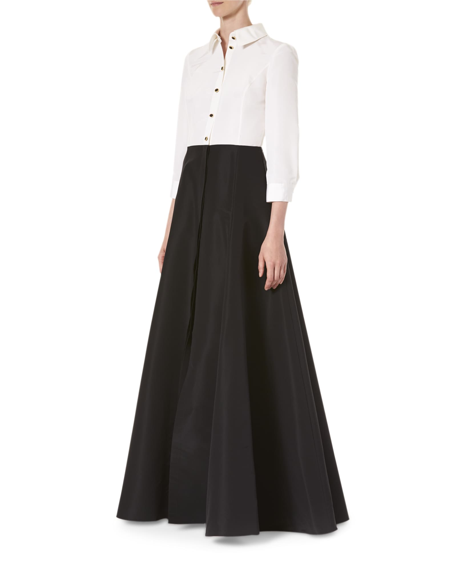 Carolina Herrera Icon Two-Tone Trench Gown | Neiman Marcus