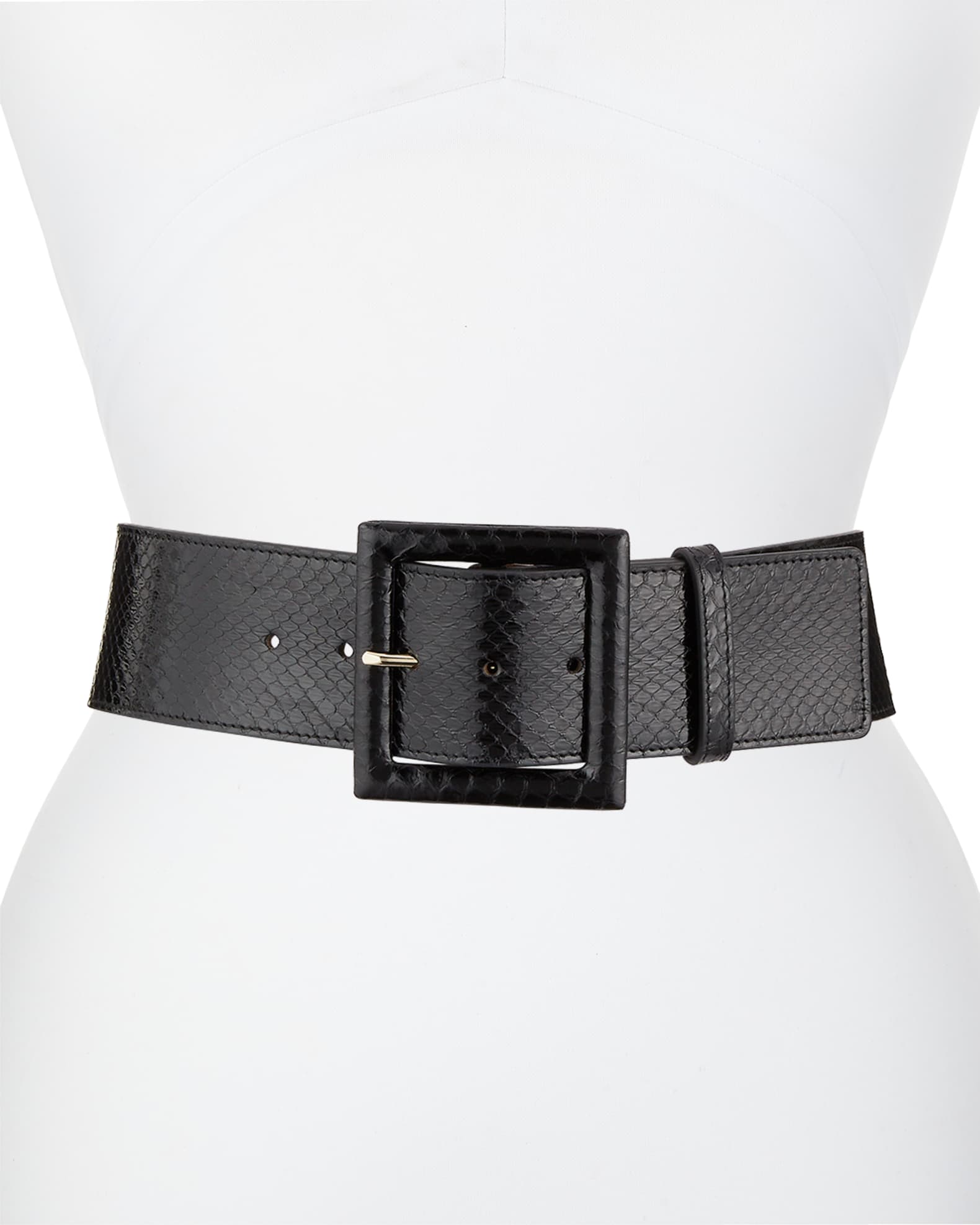 Carolina Herrera Snake Skin WideBuckle Belt Neiman Marcus