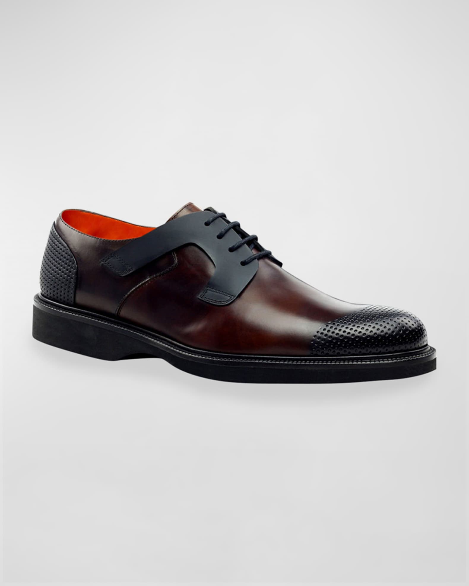 Men's Nova Bold Design Perforated Derby Shoes 0