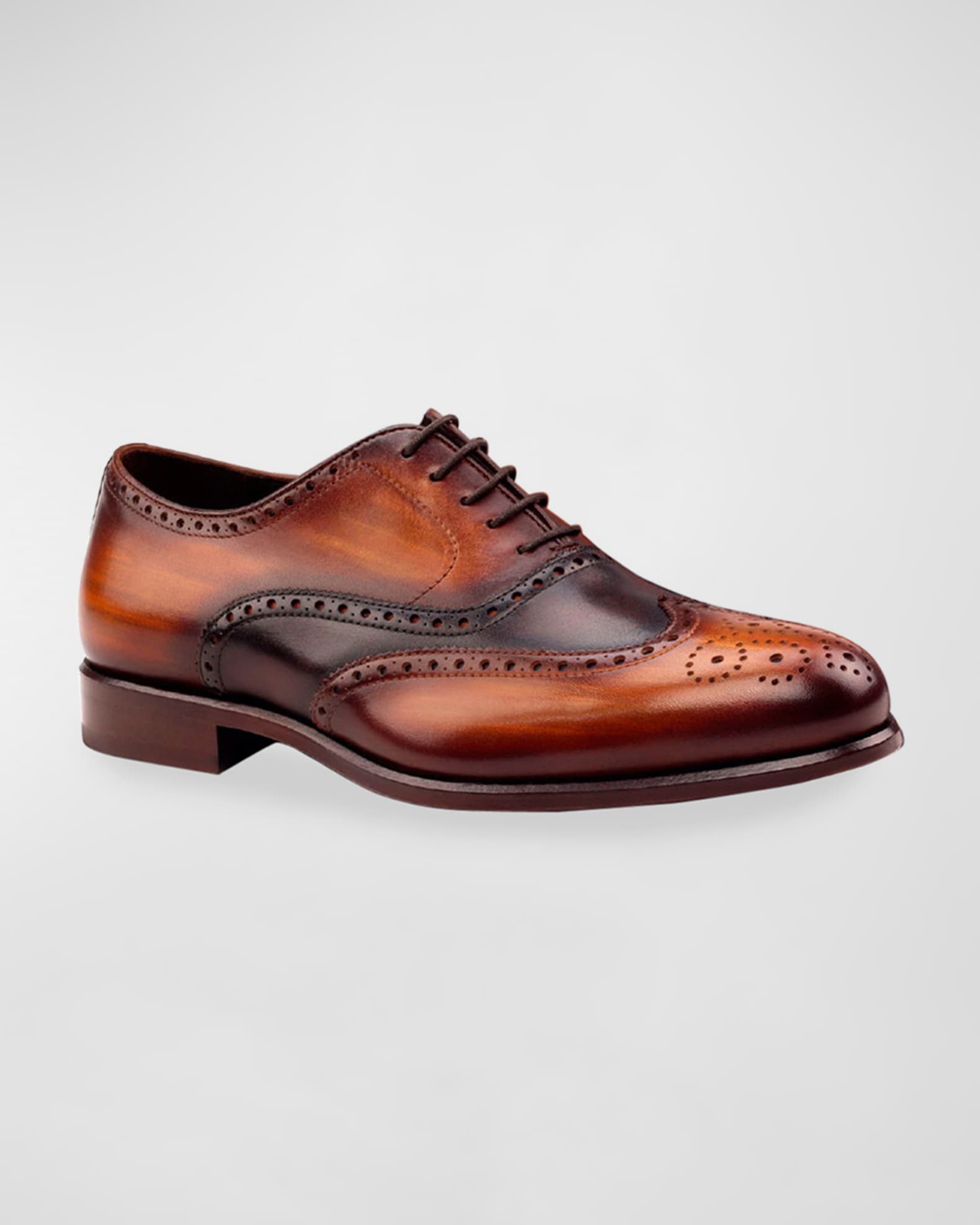 Men's Trezor Brogue Patina Leather Oxford Shoes 0