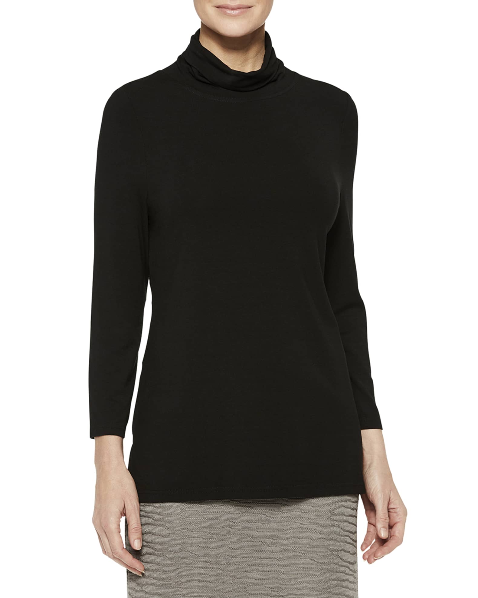 JERSEY TURTLENECK TOP