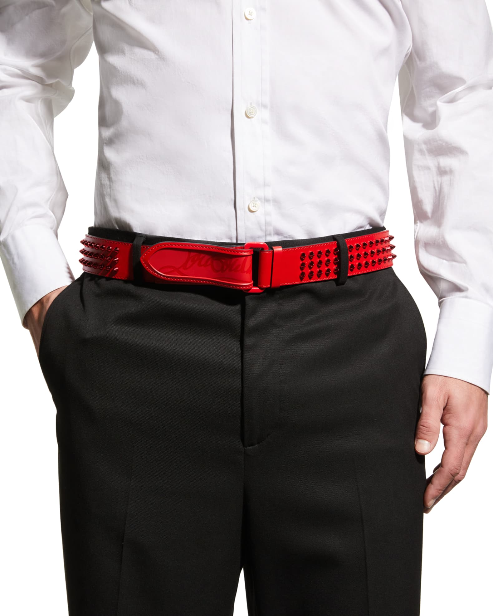 loubi spiked leather belt