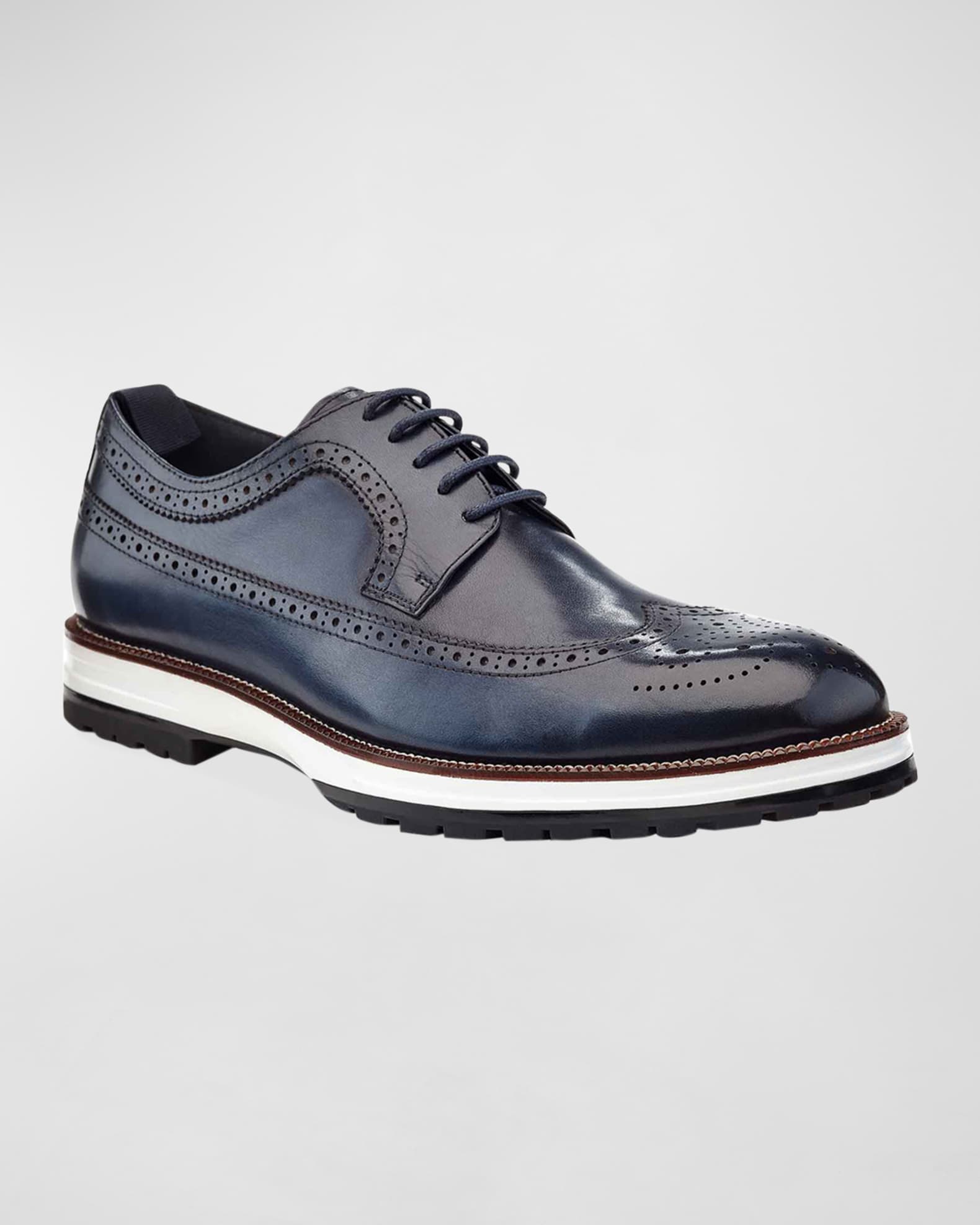 Men's Louis Hybrid Wing-Tip Leather Derby Shoes 1