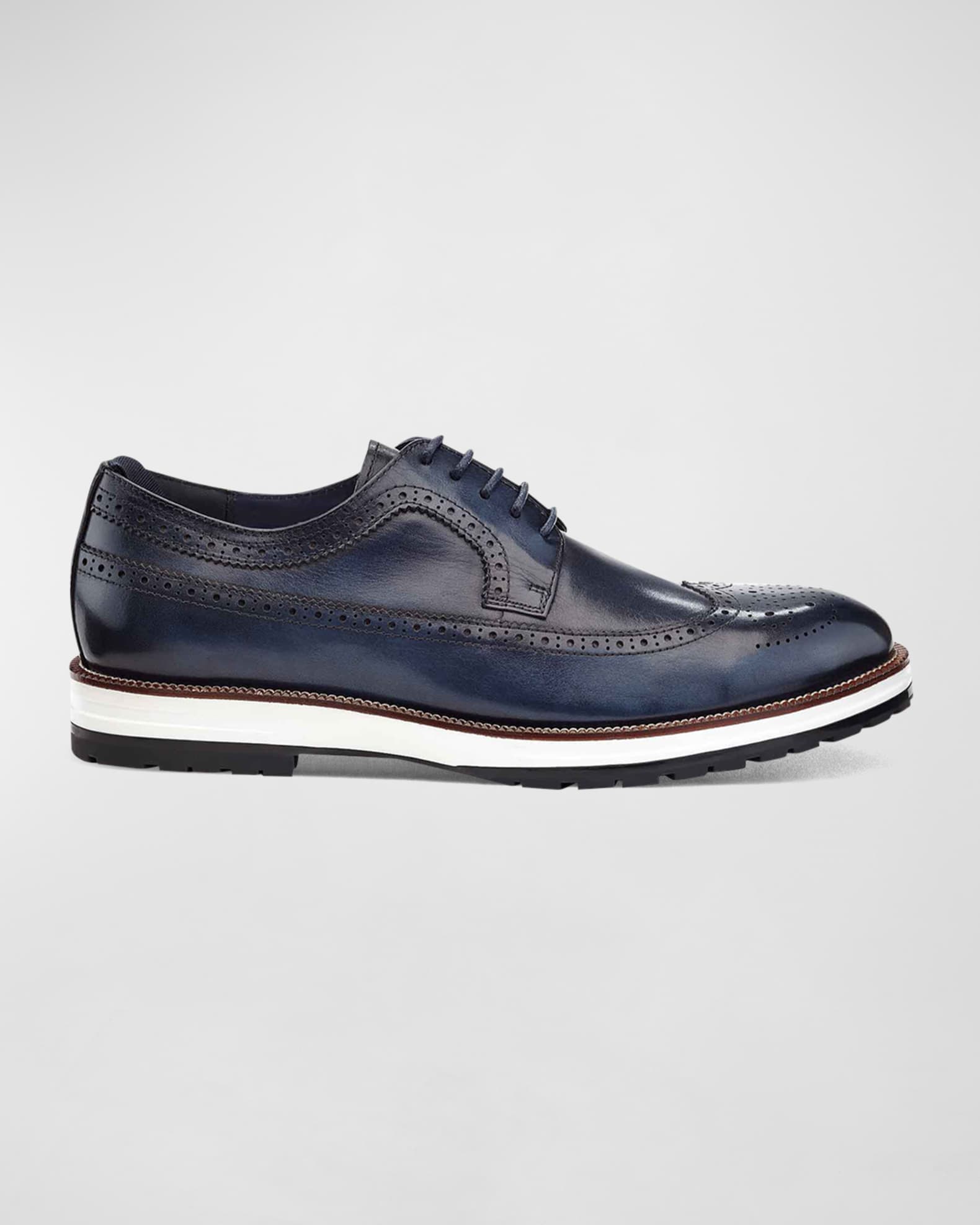 Men's Louis Hybrid Wing-Tip Leather Derby Shoes 0