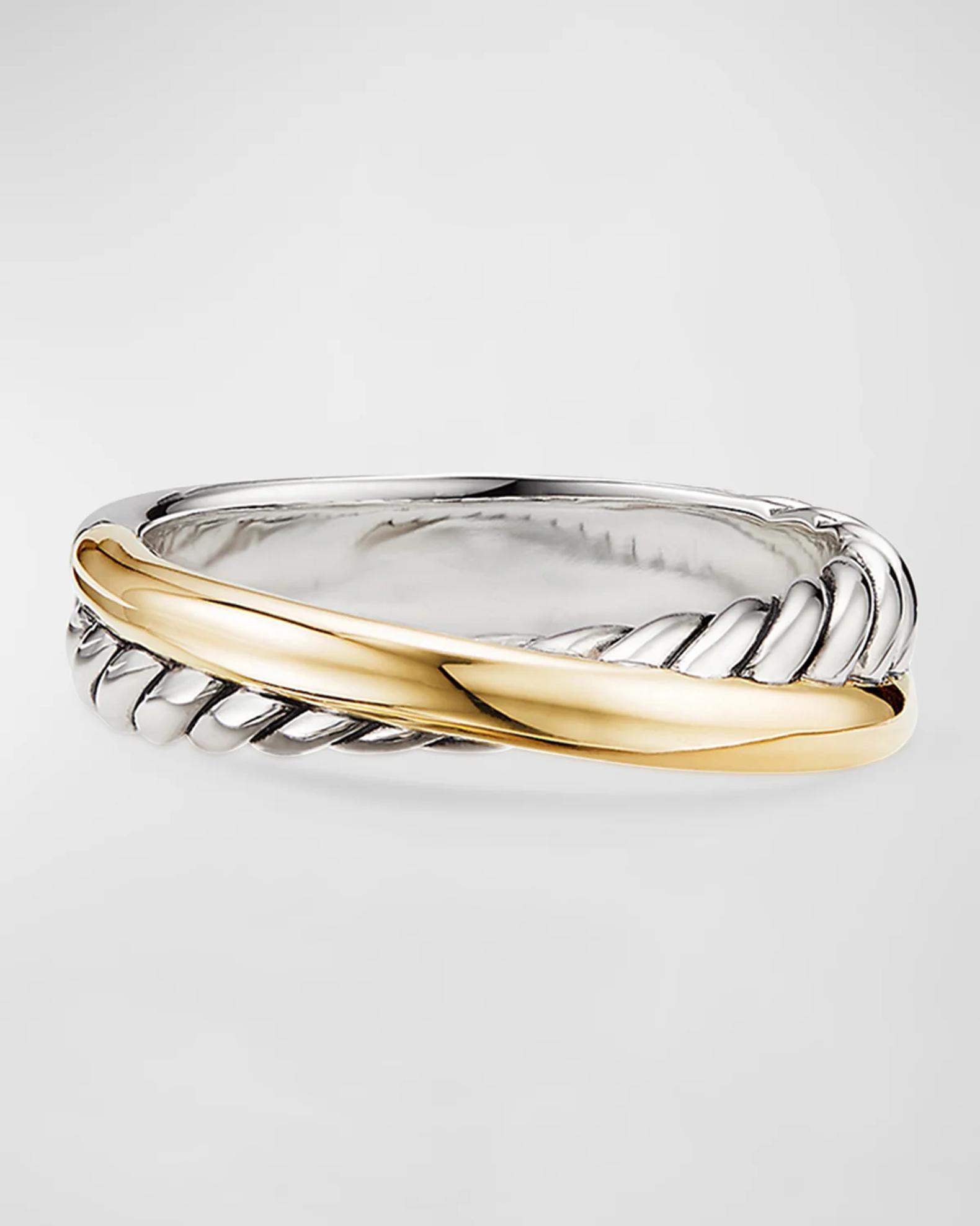 David Yurman Crossover Ring in Sterling Silver with 18K Gold | Neiman ...
