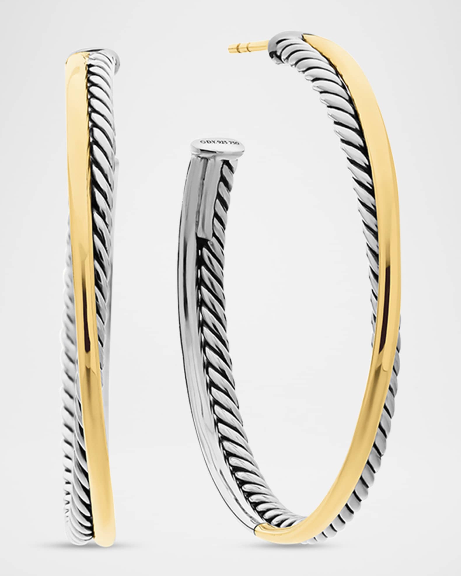 DY Crossover Extra-Large Gold Hoop Earrings 0