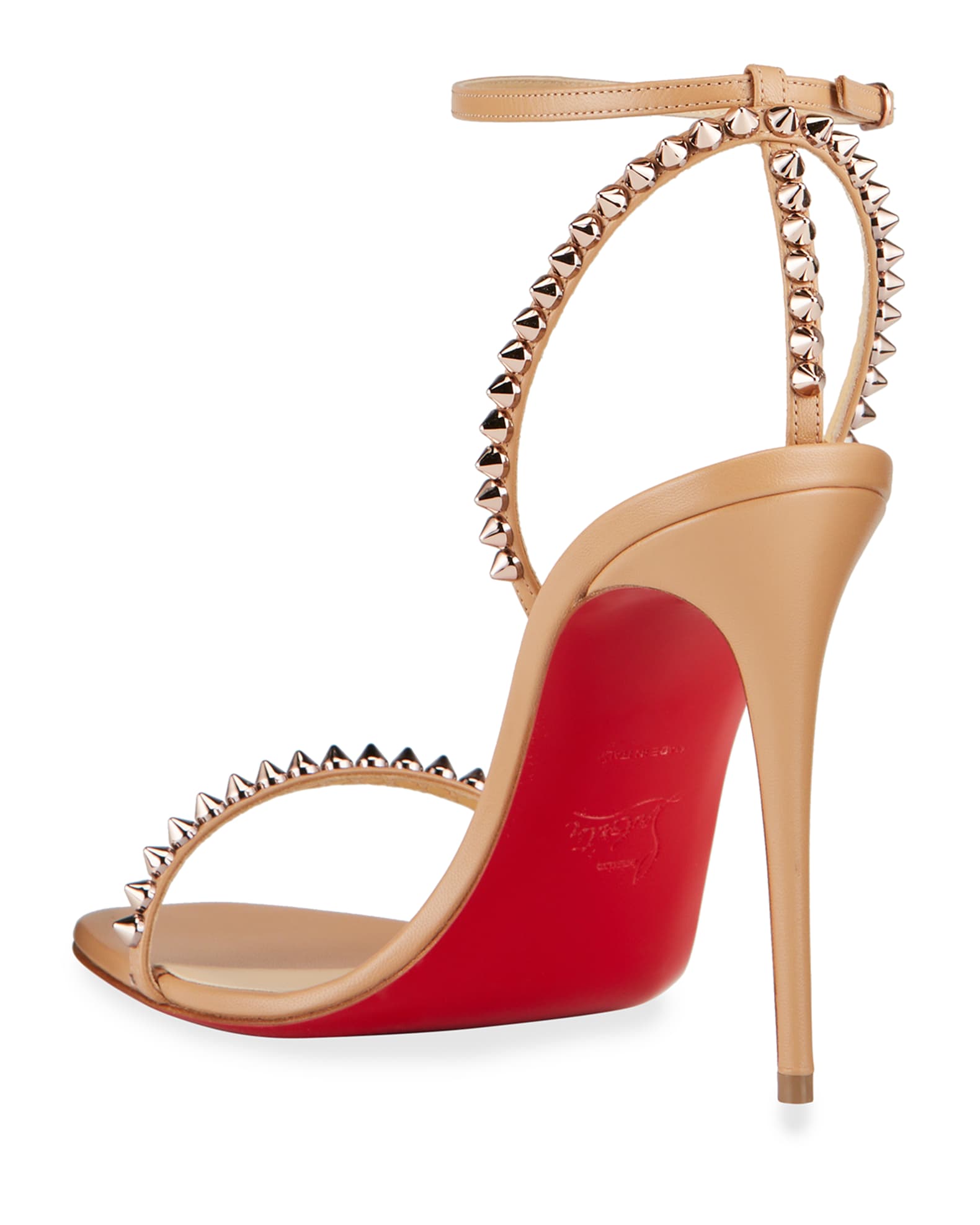 Christian Louboutin So Me Spike Red Sole Sandals  Louis vuitton shoes heels,  Christian louboutin heels, Christian louboutin