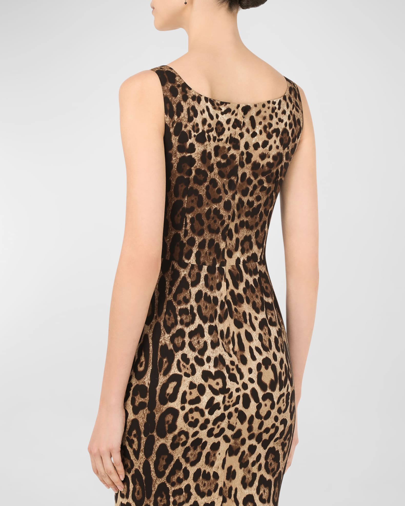 Dolce&Gabbana Leopard-Print Charmeuse Sheath Dress | Neiman