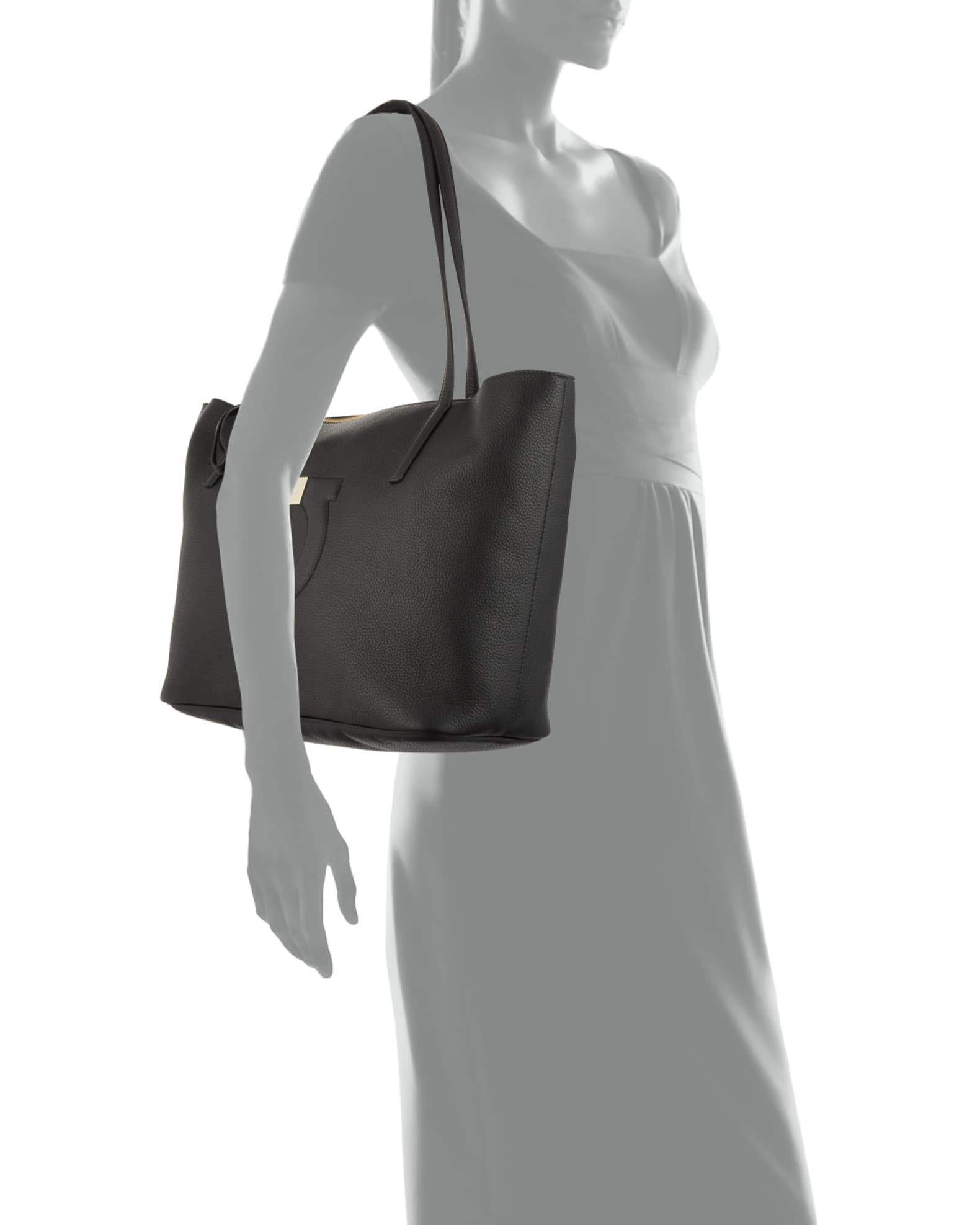 Salvatore Ferragamo City Medium Leather Shoulder Tote Bag Neiman Marcus