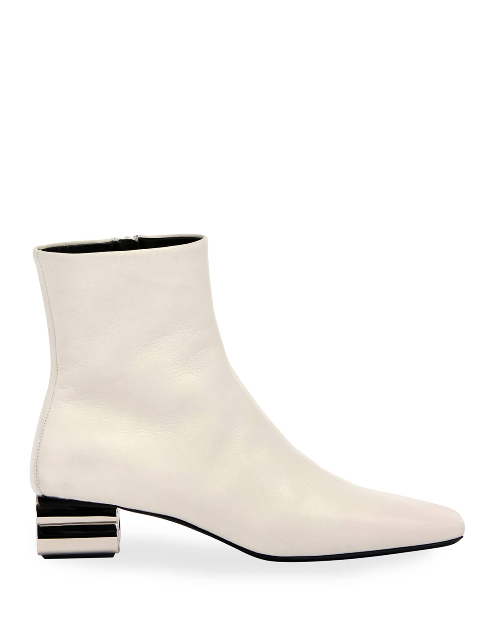 White shiny booties sales