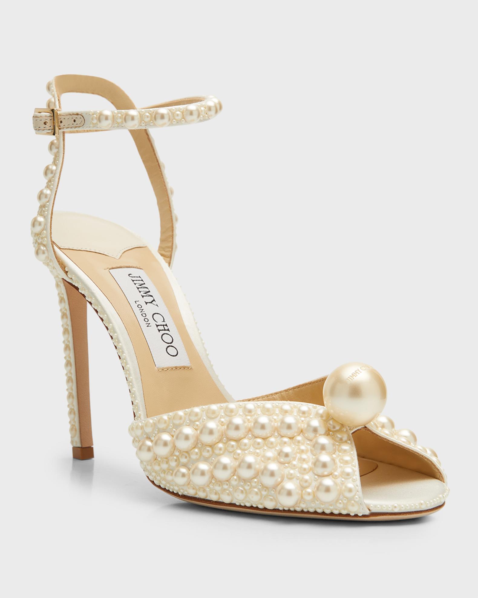 Jimmy Choo Sacora Faux Pearl Sandals | Neiman Marcus