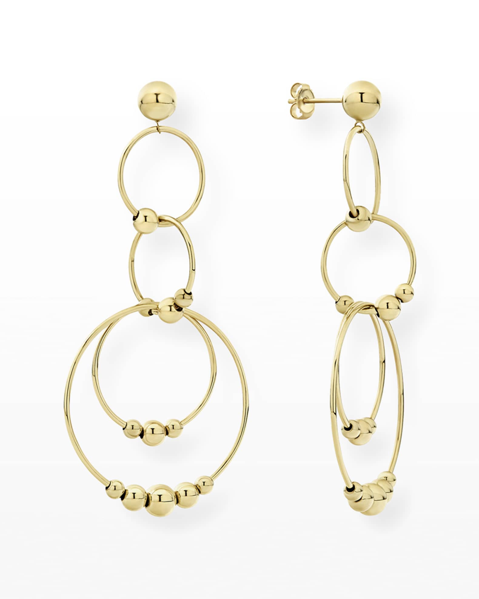 LAGOS Caviar 18k Gold 4-Circle Drop Earrings | Neiman Marcus