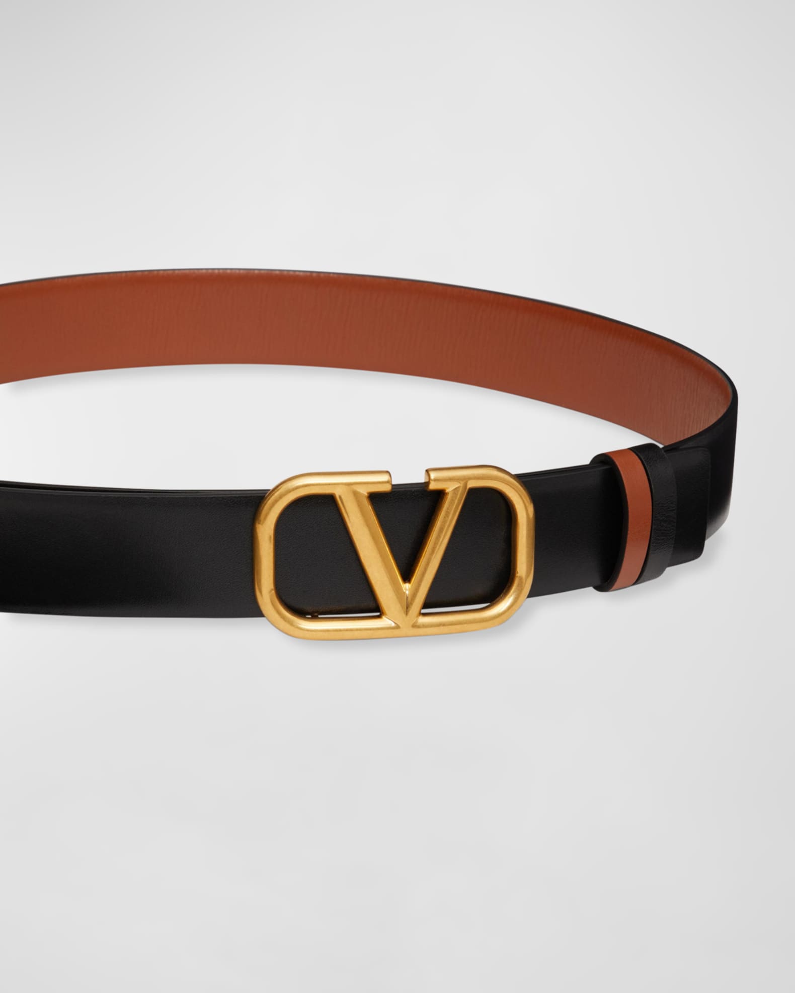 Valentino Garavani Vlogo 40 Reversible Toile Iconographe Canvas & Leather Belt