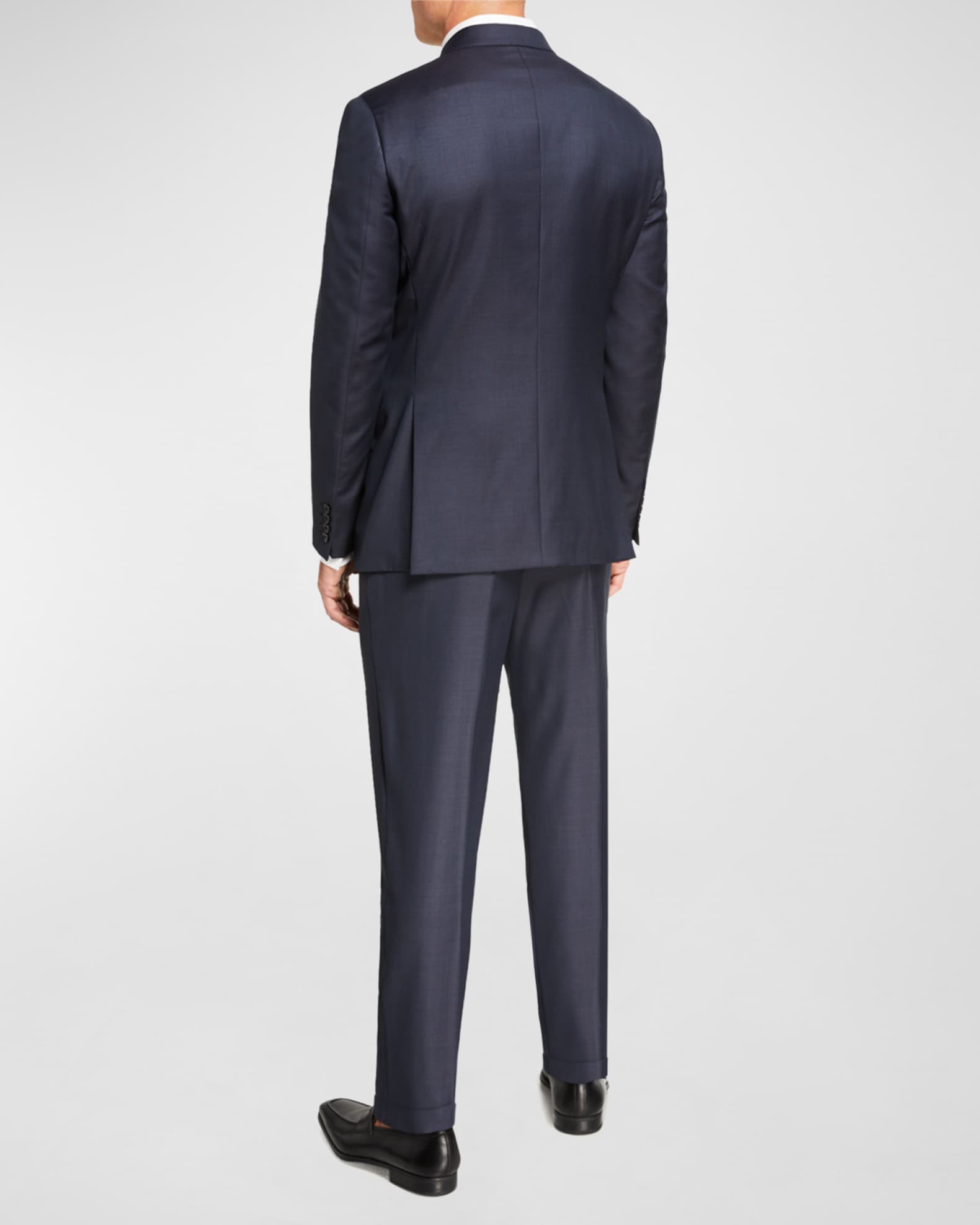 Emporio Armani Men's Sharkskin Two-Piece Wool Suit, Blue | Neiman Marcus