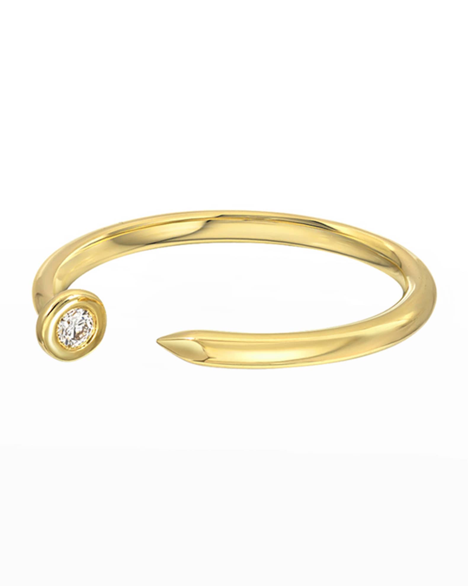 Zoe Lev Jewelry 14k Diamond Nail Cuff Ring Neiman Marcus