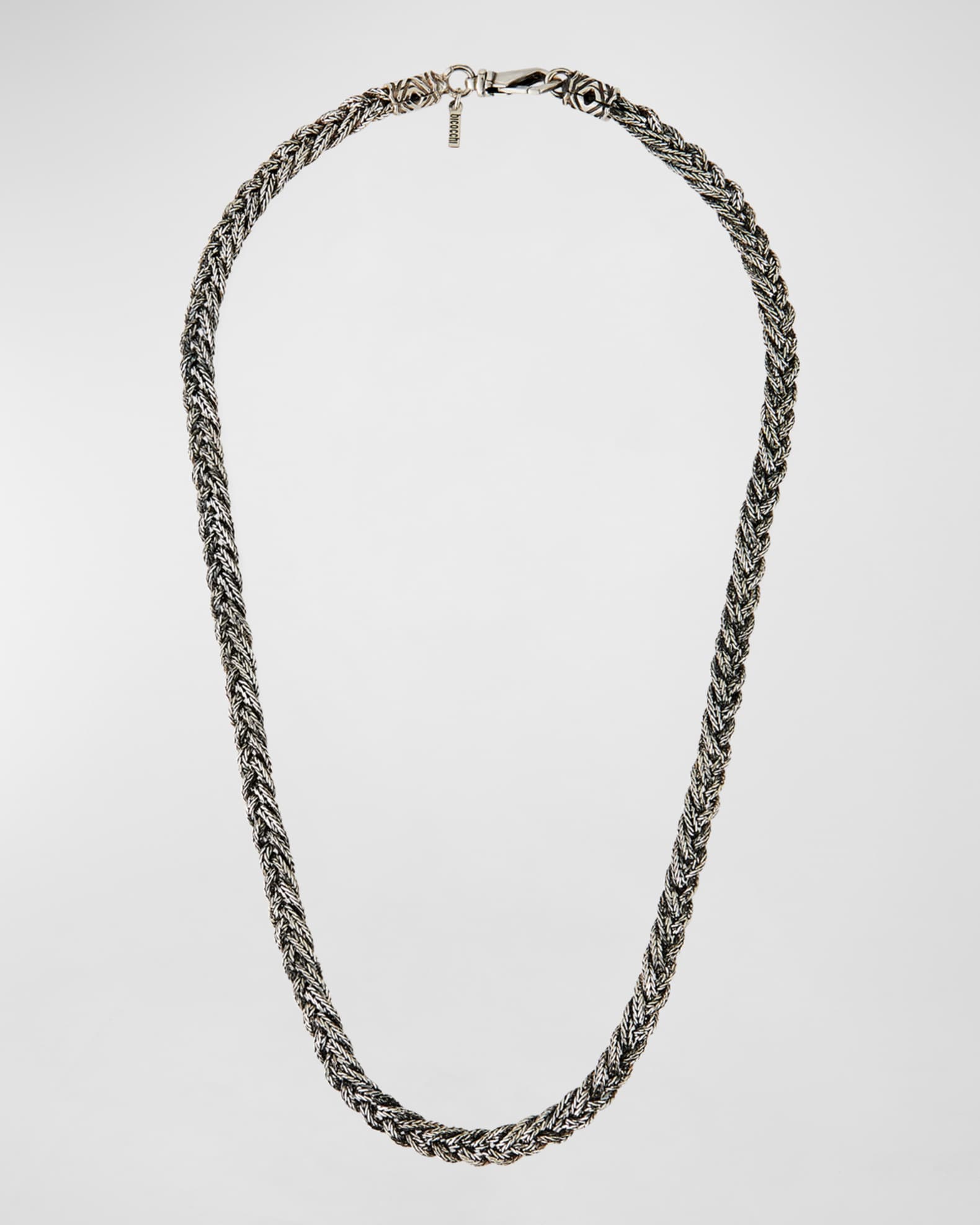 Emanuele Bicocchi Men s Woven Foxtail Chain Necklace Silver Neiman Marcus