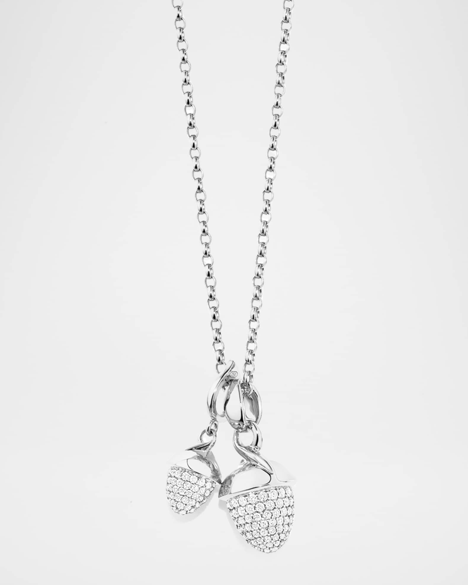 Mikado Bouquet 18K White Gold Pave Diamond Pendant 1