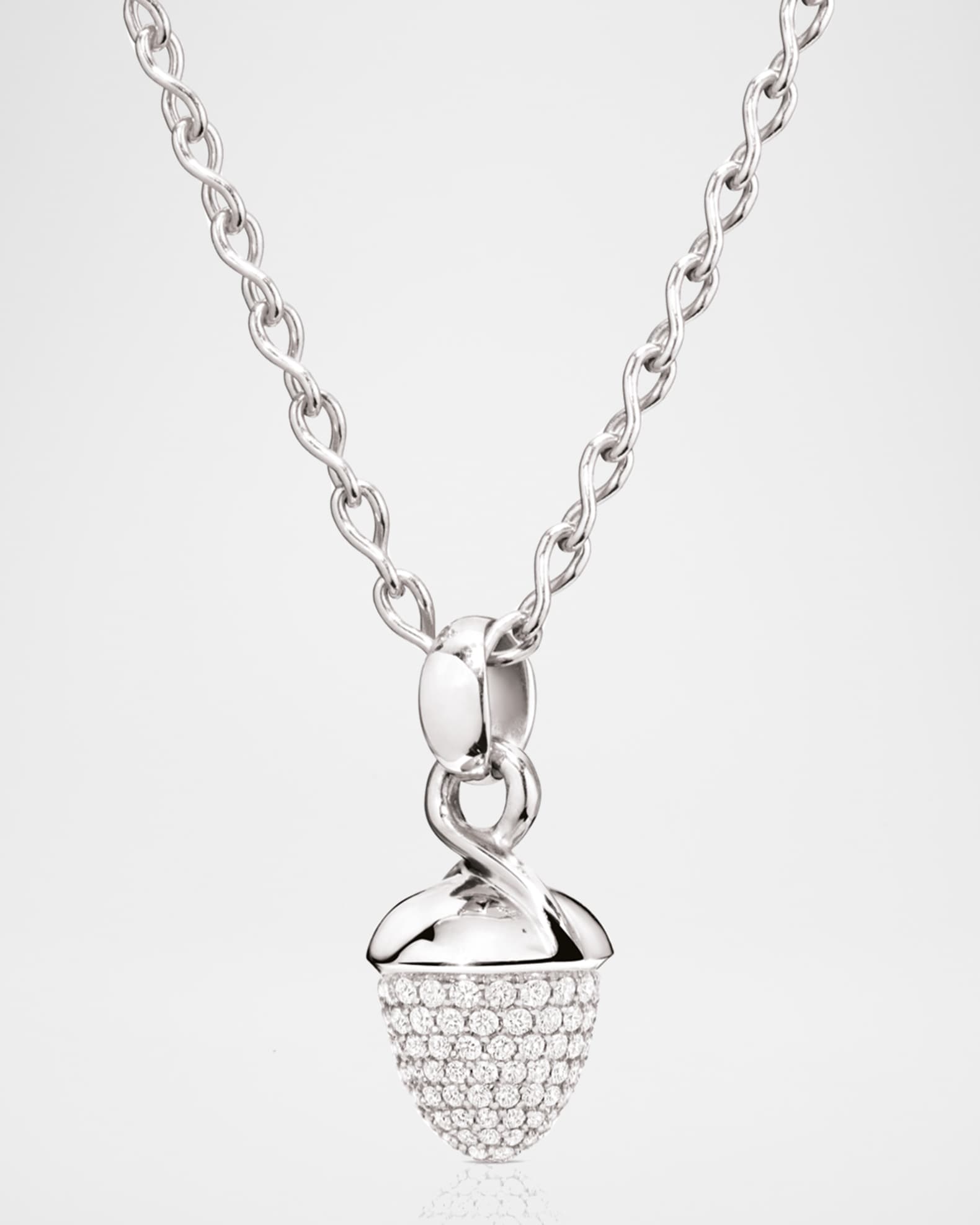 Mikado Bouquet 18K White Gold Pave Diamond Pendant 0