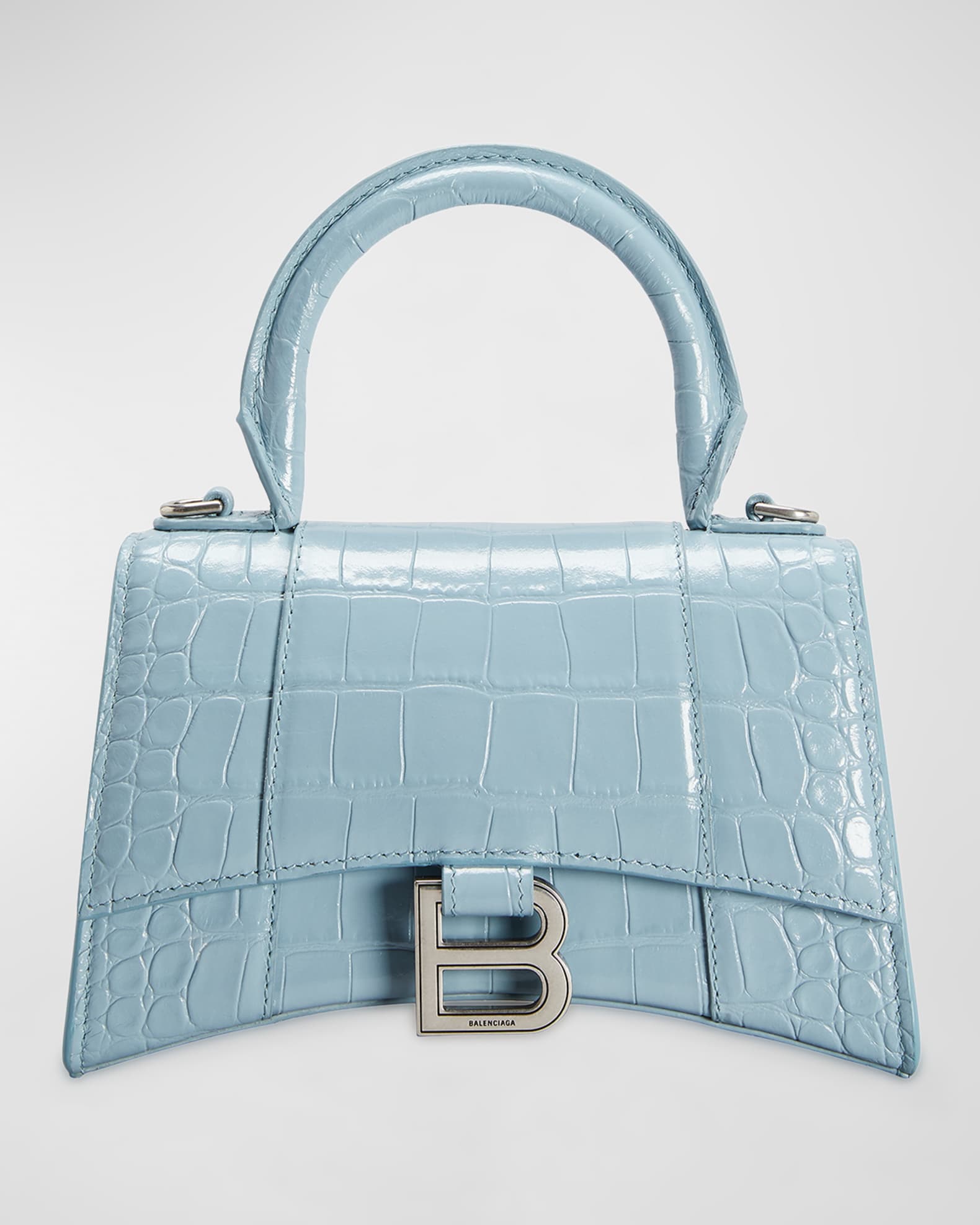 balenciaga hourglass bag crocodile green