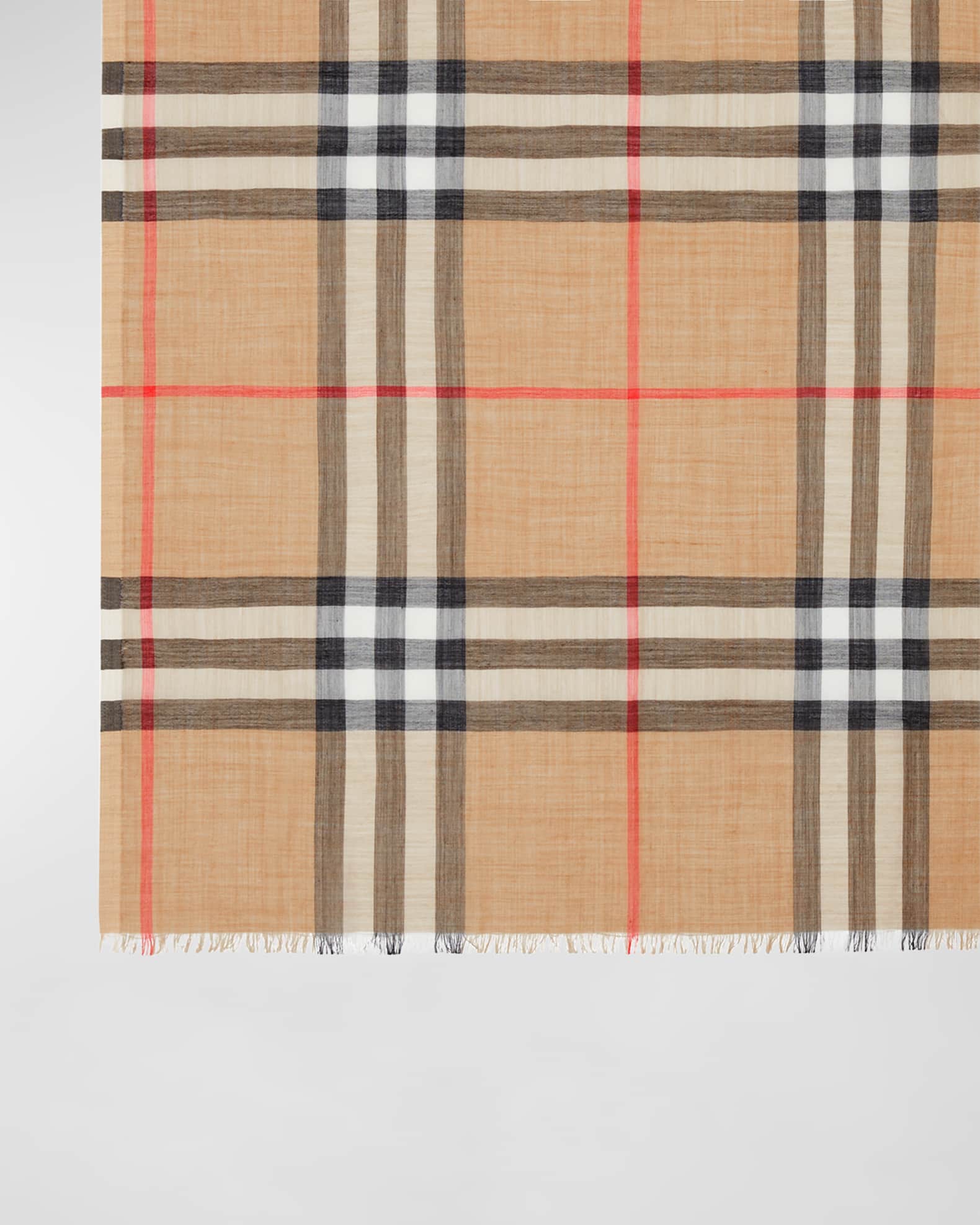 【BURBERRY】MU 220X70 GNT CHK GAUZE◆8078779138465 Burberry 220x70 Gnt Chk Scarve In Black | ModeSens