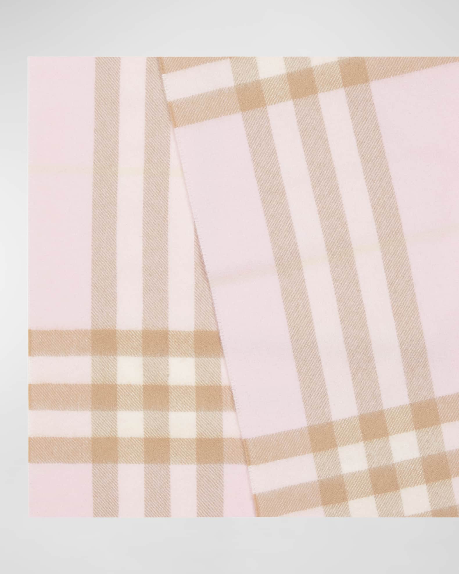 マフラー・ストール Burberry Giant Check Scarf - Burberry - Cashmere - Pink BURBERRY GIANT CASHMERE SCARF CANDY PINK CHECK 8022678