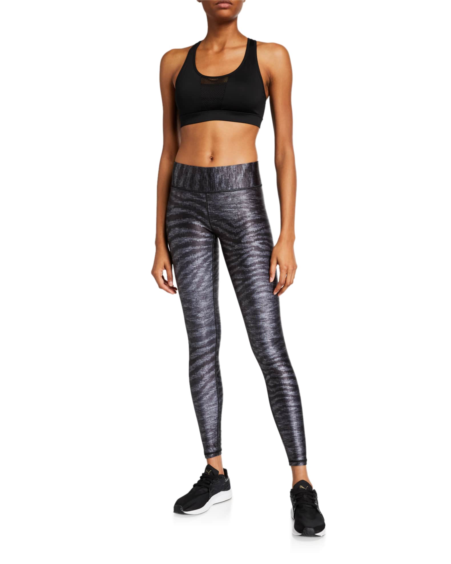 Terez Charcoal Show Your Stripes Hi-Shine Leggings