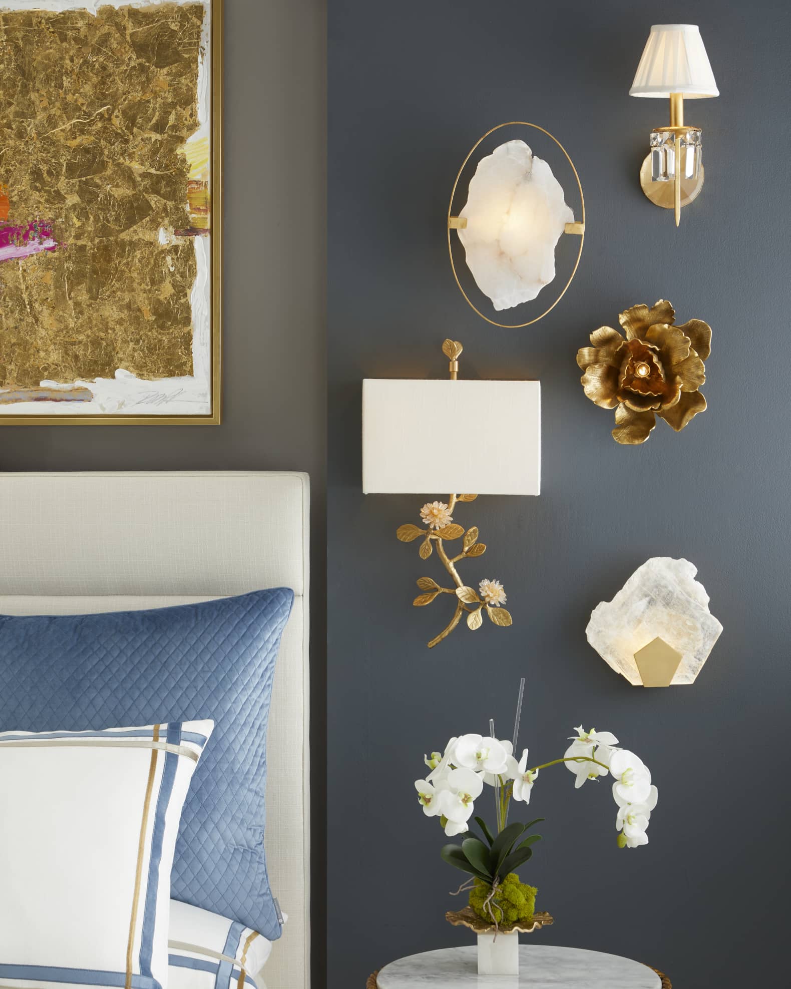 Quartz Flower Single Light Wall Sconce
