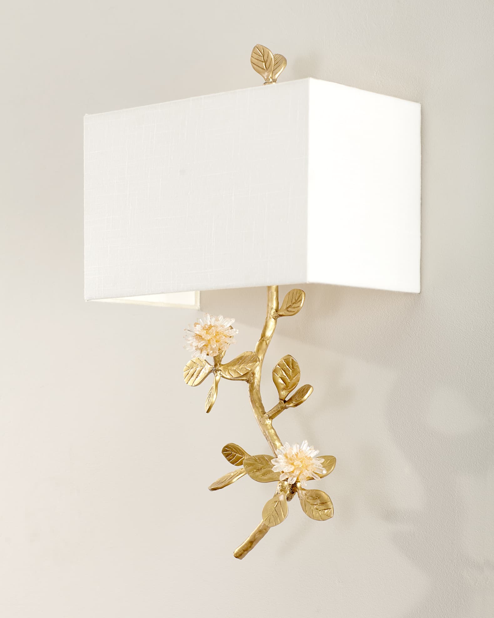 John-Richard Collection Quartz Flower Single Light Wall Sconce
