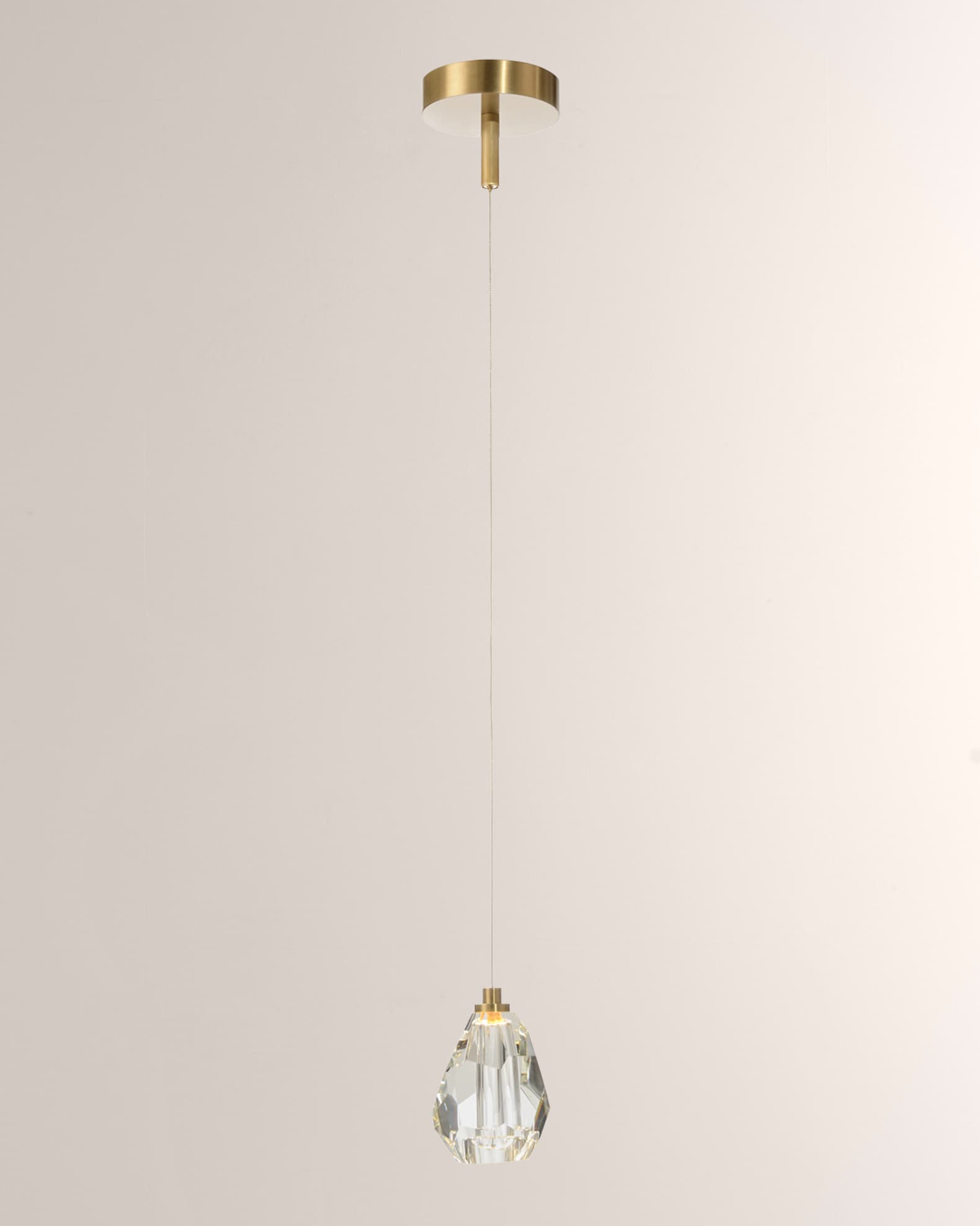 Faceted Chunk Crystal Single-Light Pendant 0