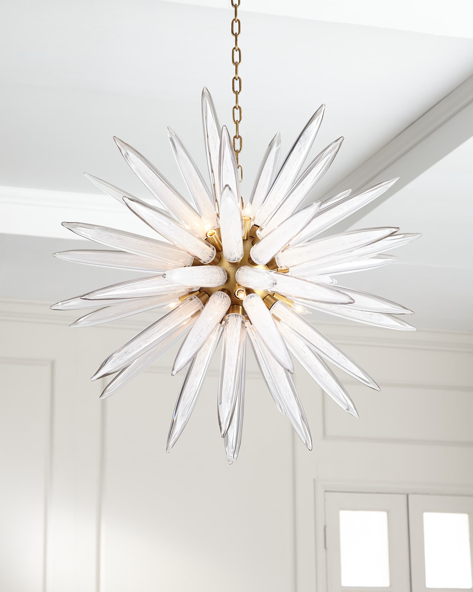 Hand blown glass chandelier on sale
