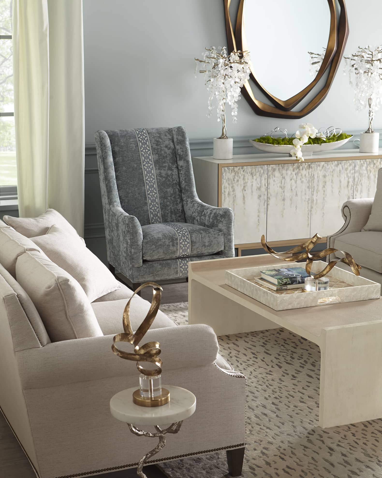 JohnRichard Collection Antiqued Brass Sculptural Ribbons IV Neiman