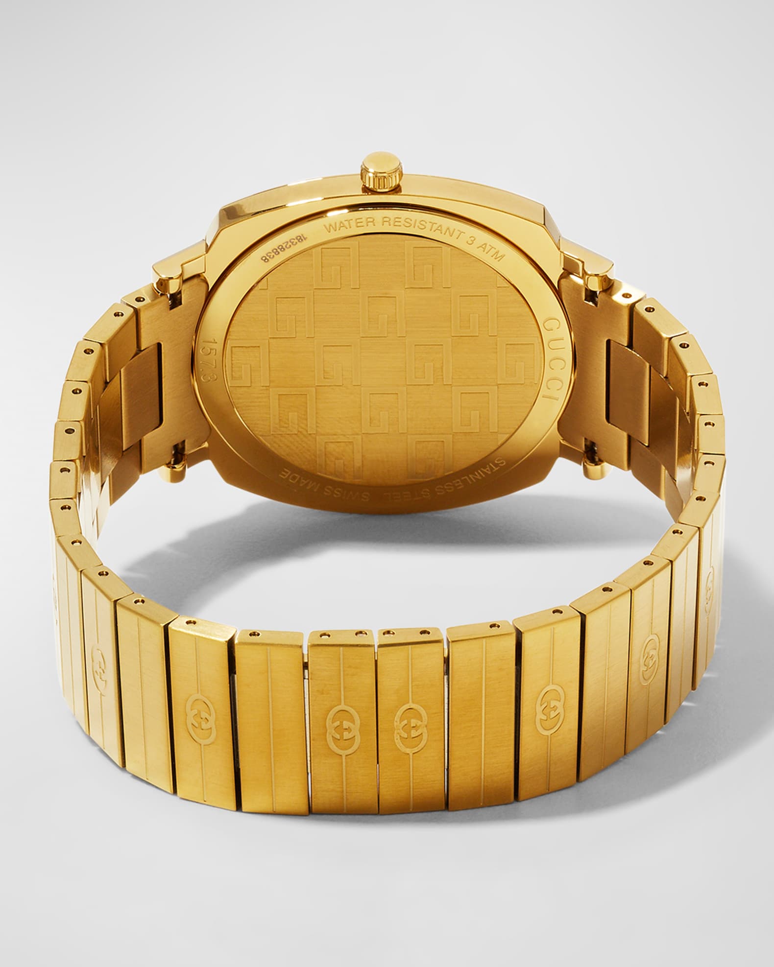 Gucci Men's 38mm Grip Square 3-Window Interlocking G Bracelet Watch ...