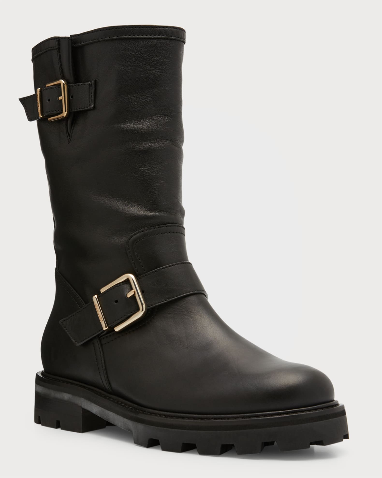 Jimmy Choo Rugged Leather Biker Boots Neiman Marcus