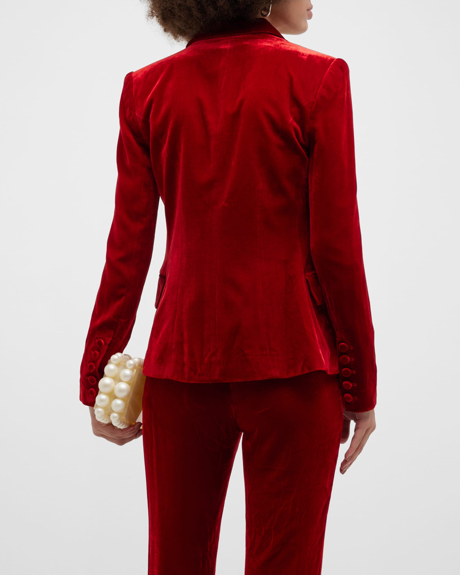 L'Agence Kenzie Velvet DoubleBreasted Blazer Neiman Marcus