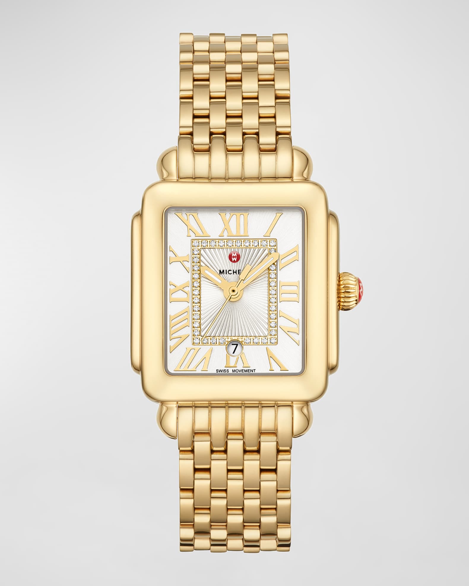 MICHELE Deco Madison Mid Diamond Dial Watch Yellow Neiman Marcus