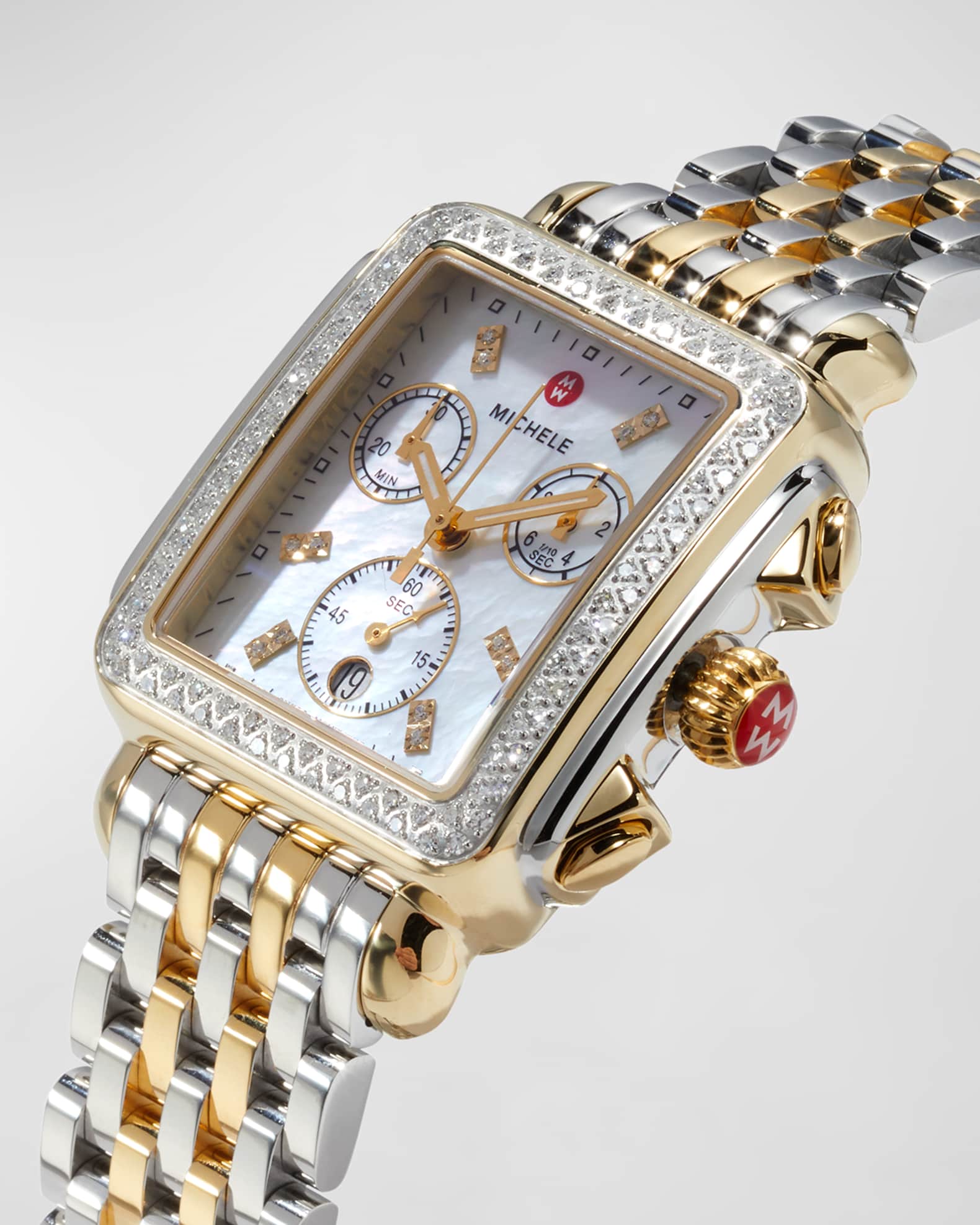 Michele watch two tone band discount