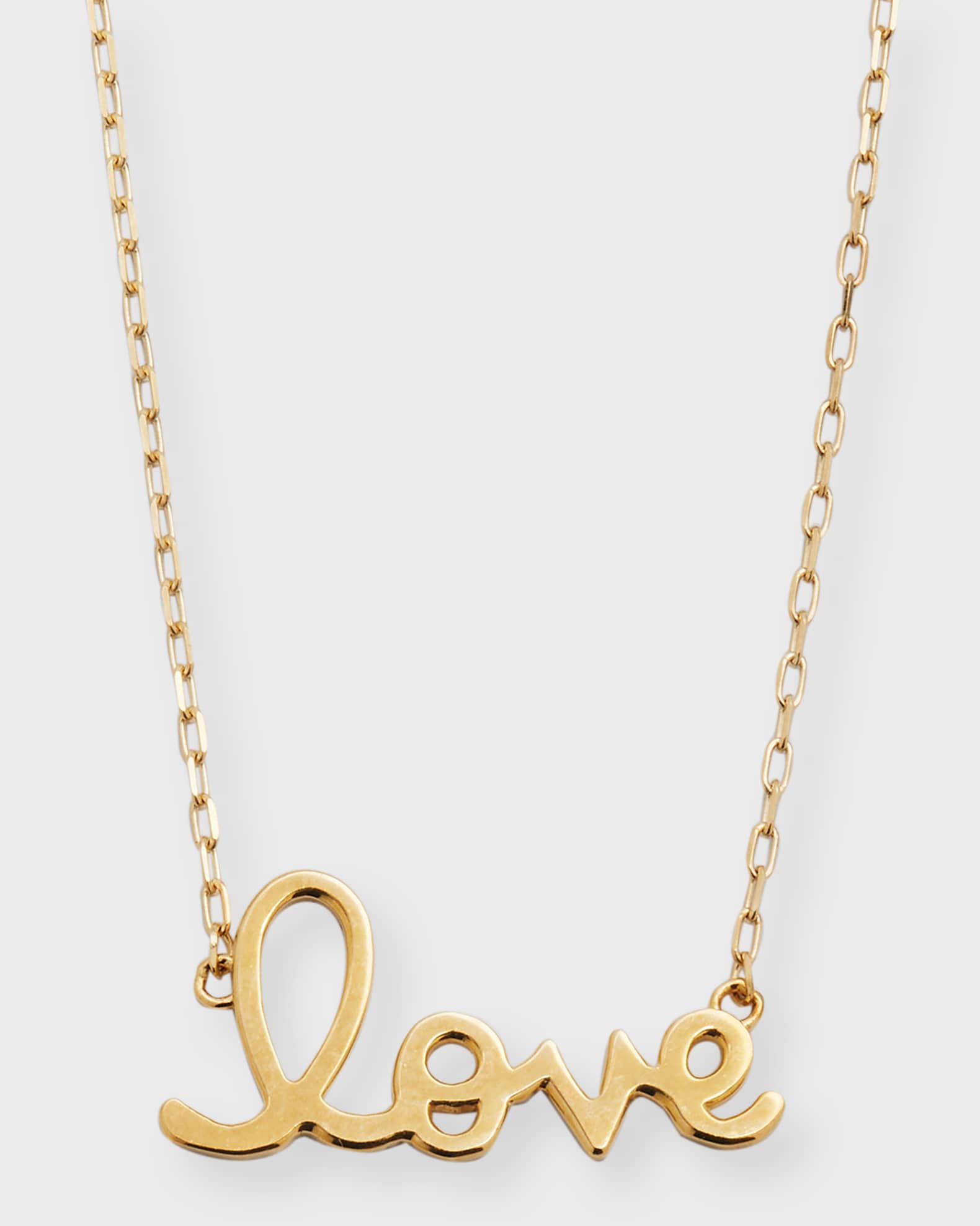 14K Yellow Gold Pure Love Script Necklace 0