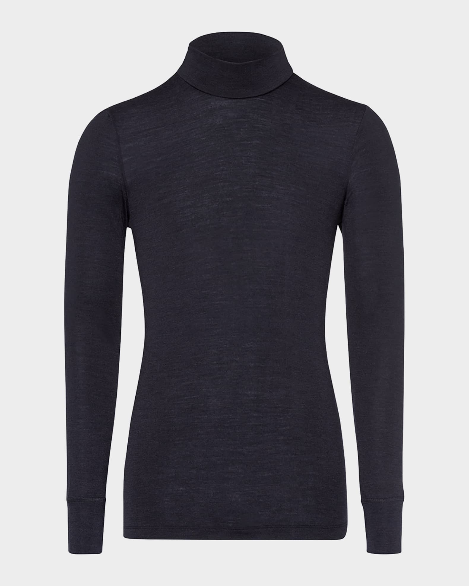 Men’s Woolen Silk Turtleneck Shirt 0