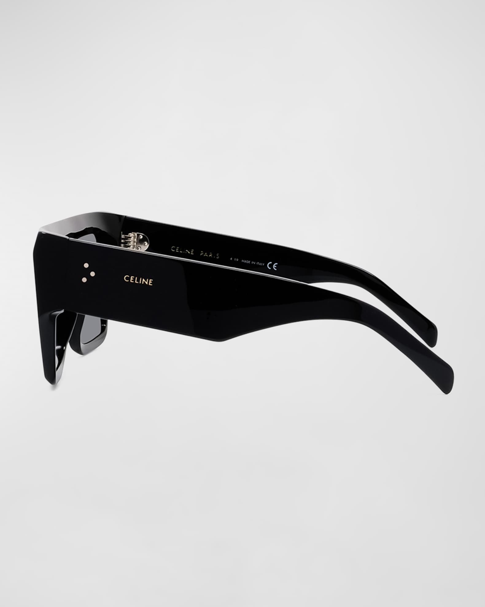 Celine Men's Chunky Rectangle Solid Acetate Sunglasses | Neiman Marcus