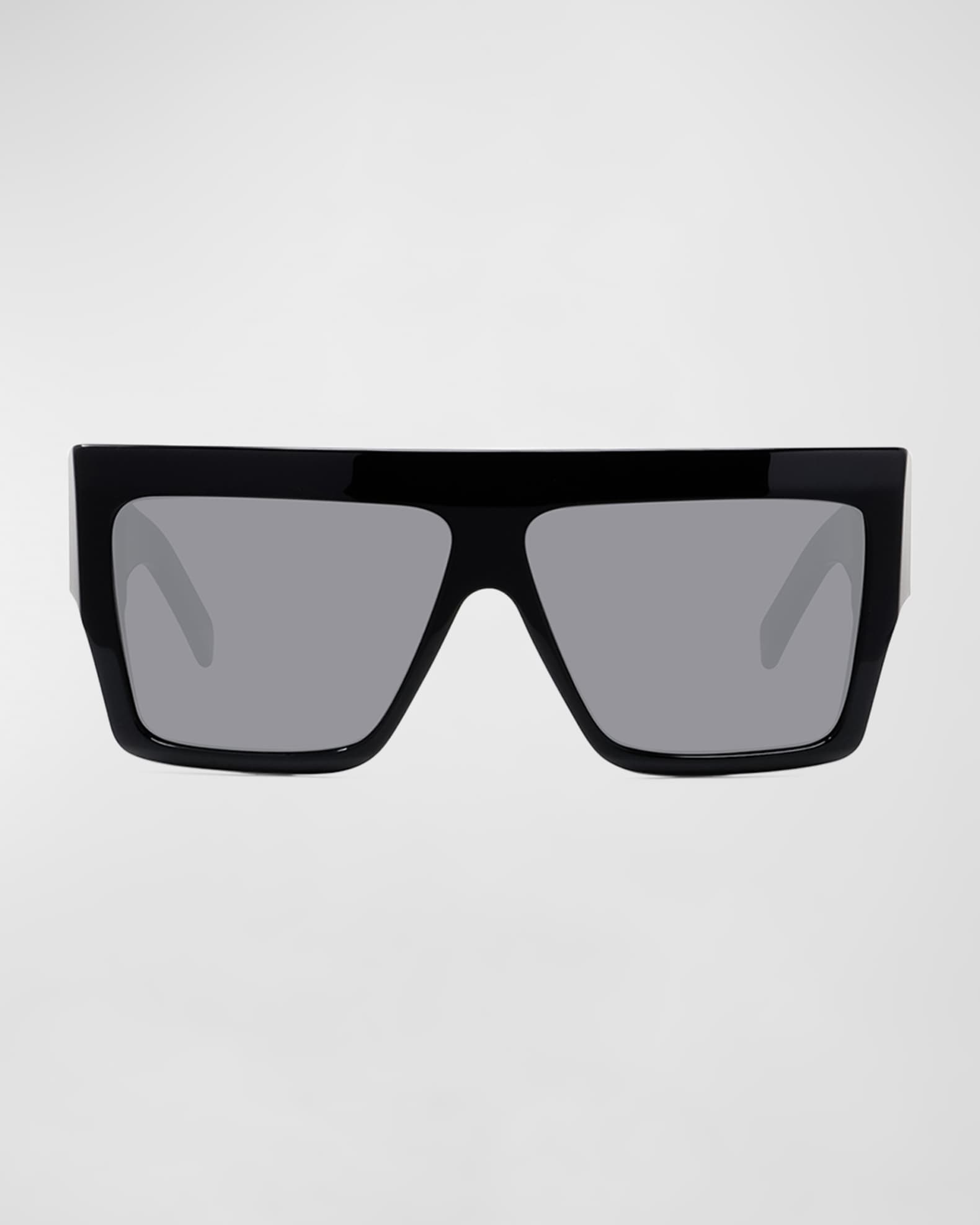 Celine Men s Chunky Rectangle Solid Acetate Sunglasses Neiman Marcus