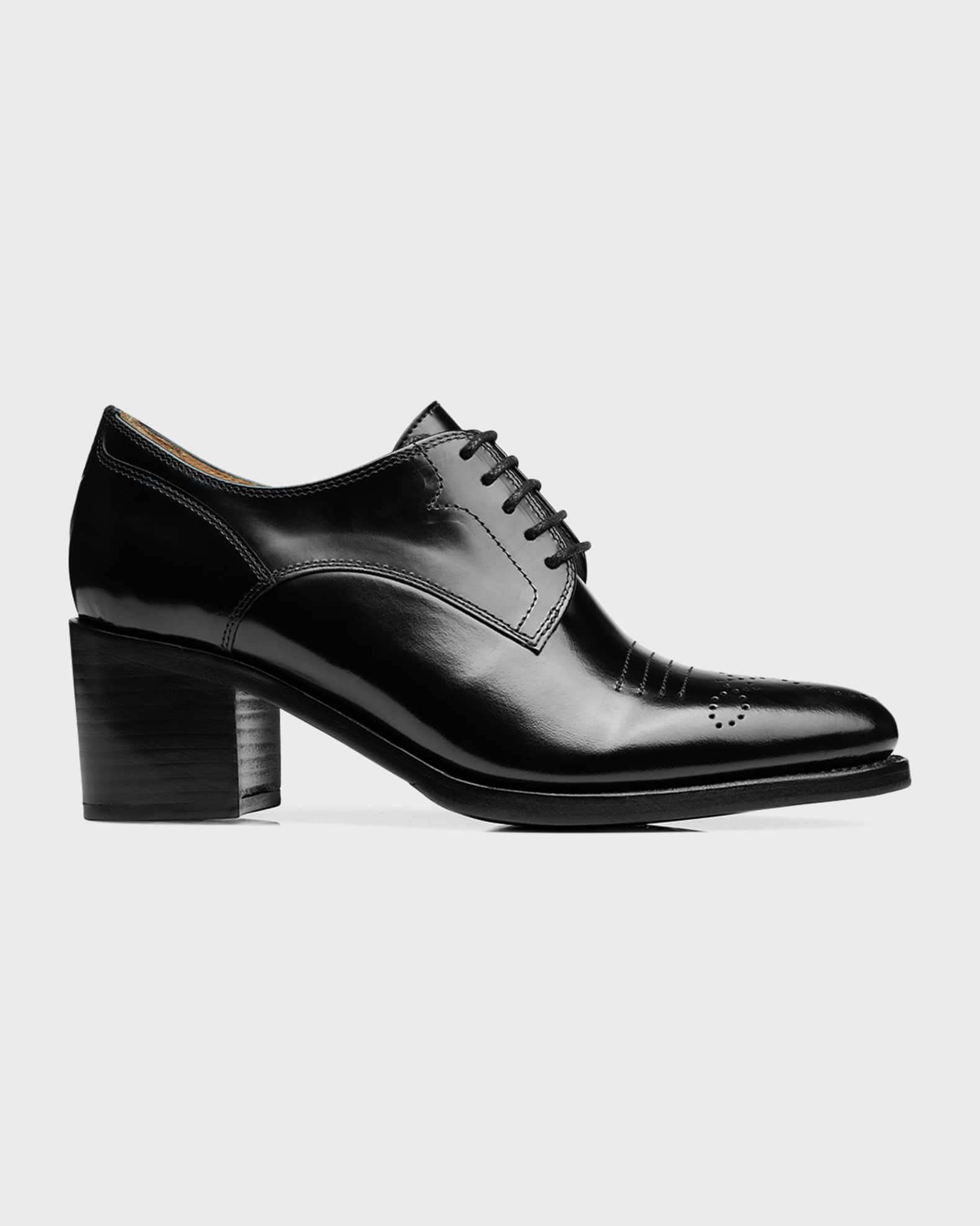 Louis Vuitton Black Brogue Leather Lace Up Derby Size 37.5 Louis