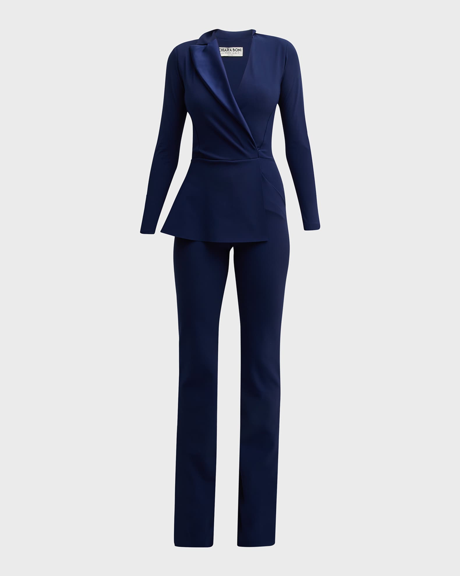 Long sleeve peplum jumpsuit clearance